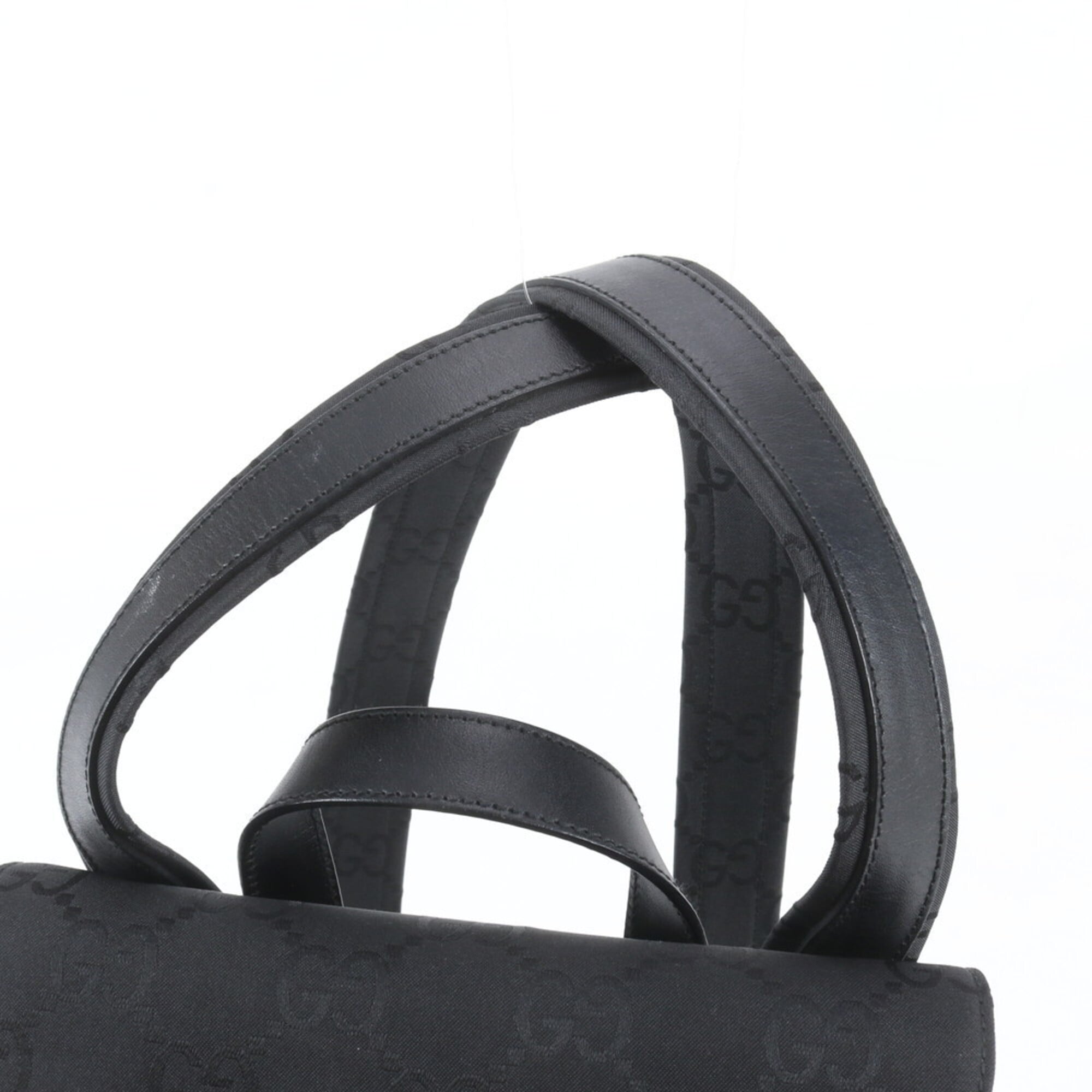Gucci Black Leather Nylon Backpack Shoulder Bag (Pre-Owned)