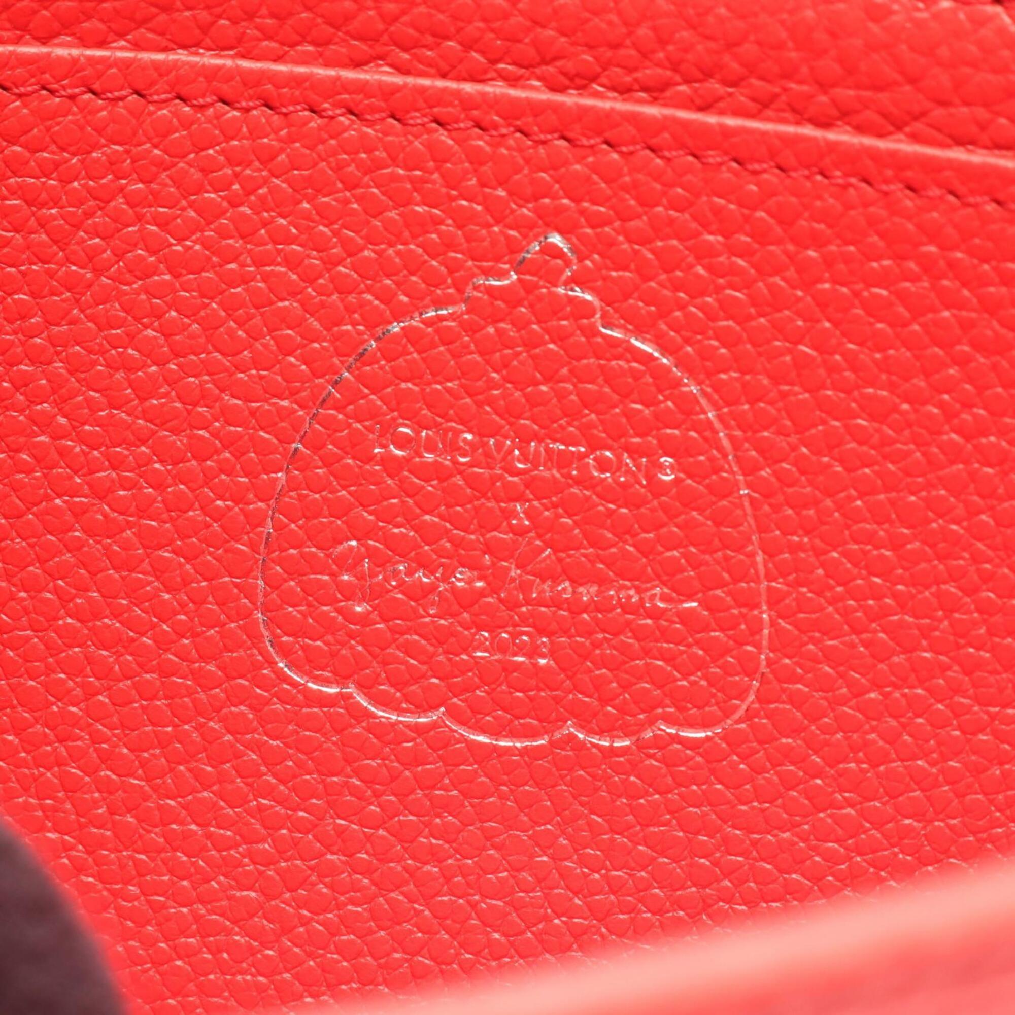 Louis Vuitton Red Color White Leather Long Wallet (Bi-Fold) (Pre-Owned)