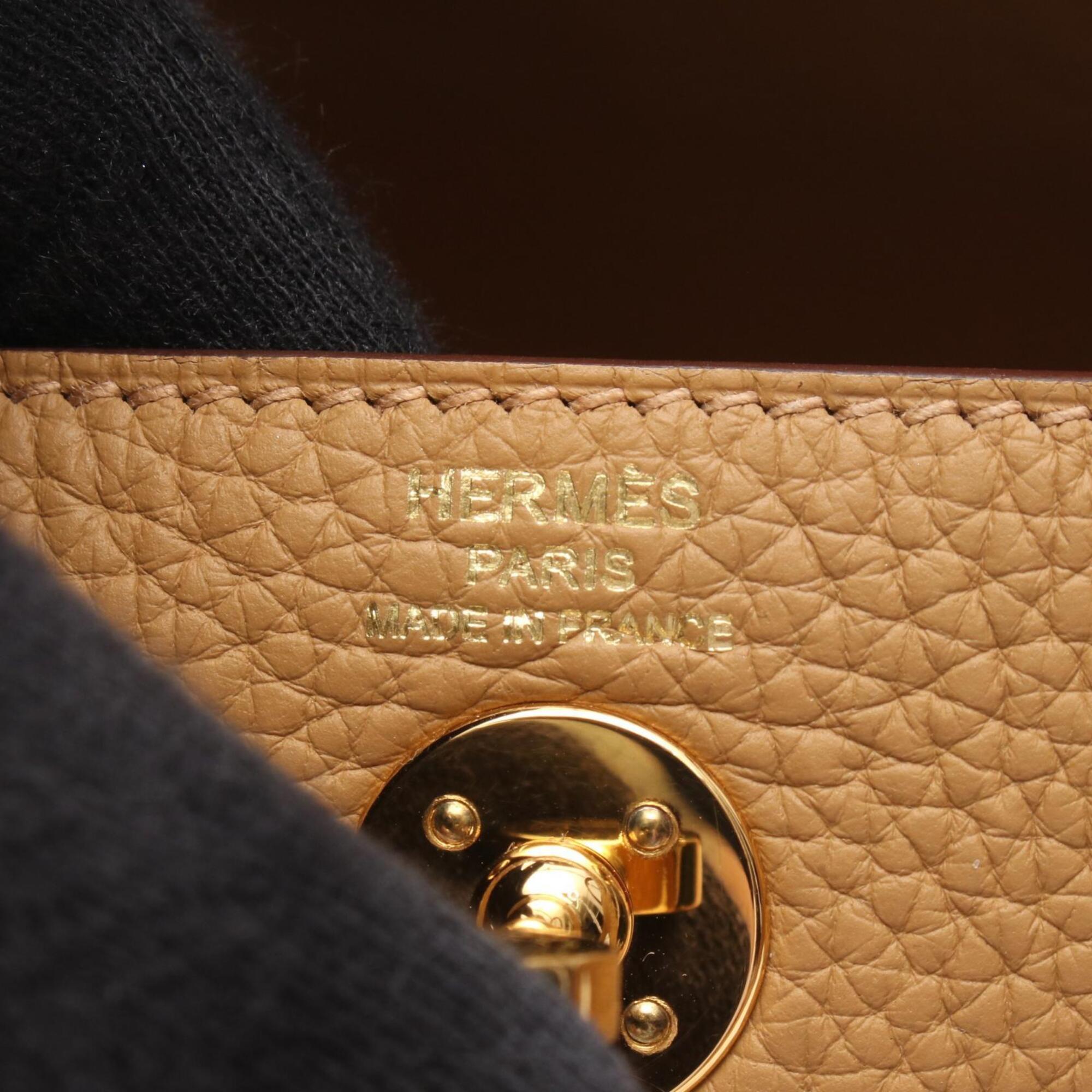 Hermes Brown Taurillon Clemence Leather Leather Handbag Shoulder Bag (Pre-Owned)