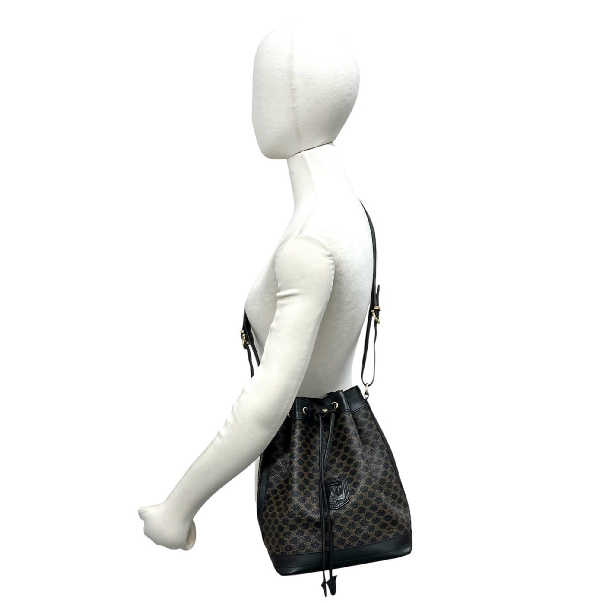 Celine Black Brown Pvc Leather Pochette Shoulder Bag (Pre-Owned)