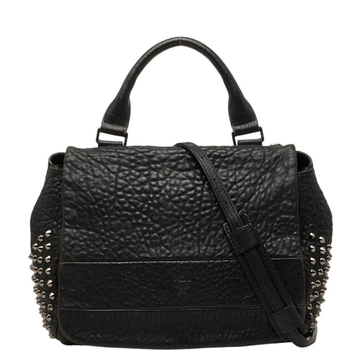 Mcm Black Leather Handbag Shoulder Bag (Pre-Owned)
