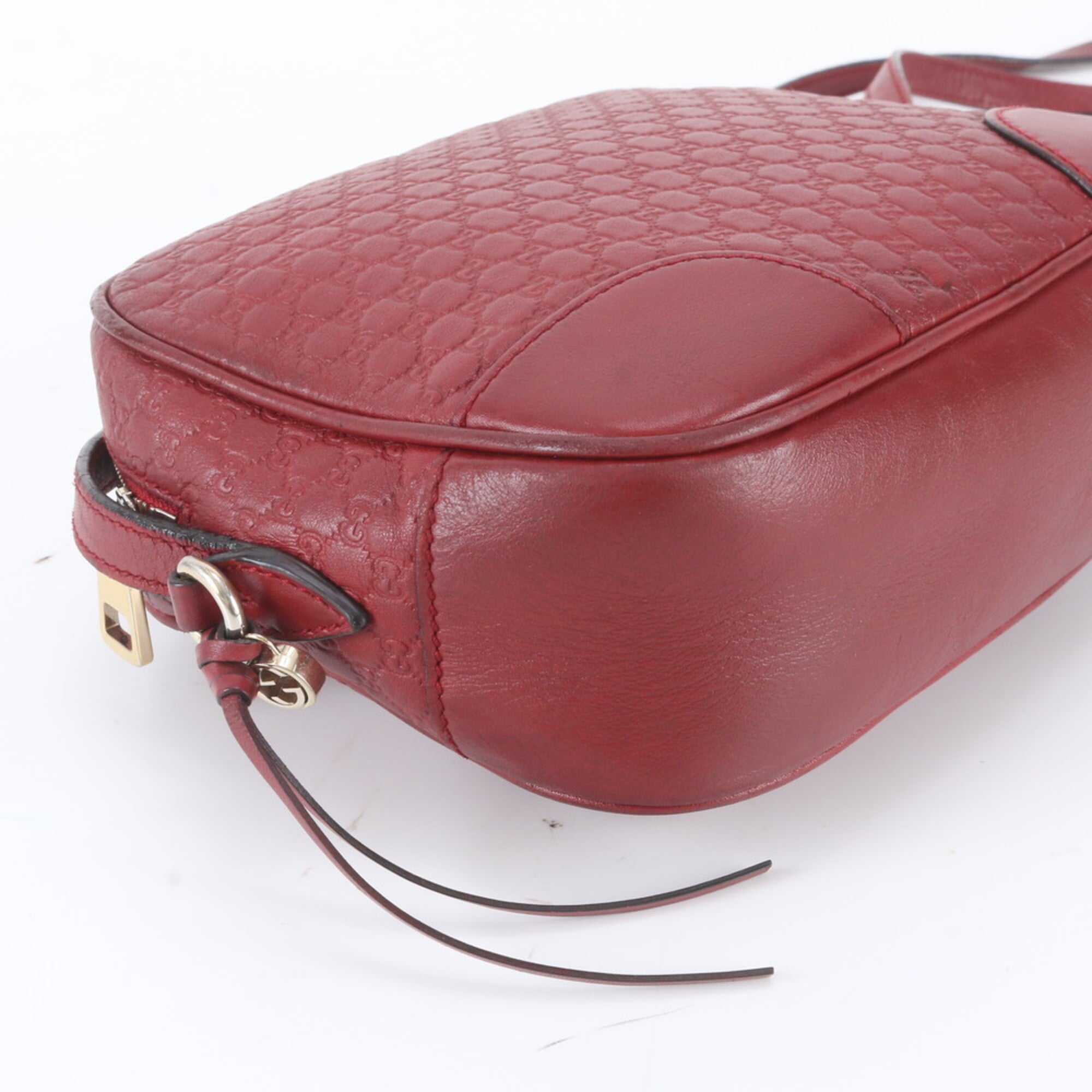 Gucci Red Color Wine Leather Handbag Shoulder Bag Tote Bag (Pre-Owned)