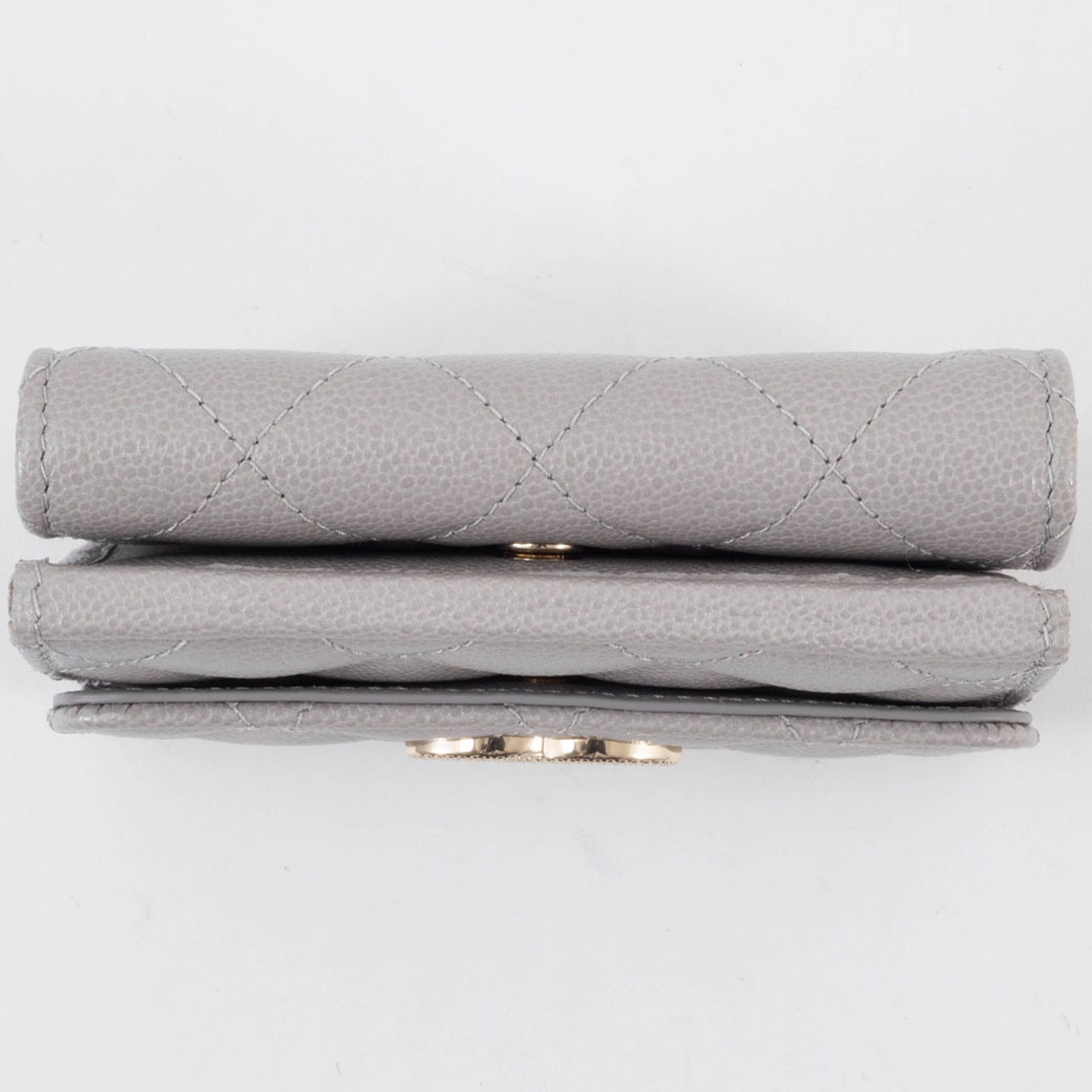Chanel Grayish Leather Wallet (Tri-Fold) (Pre-Owned)