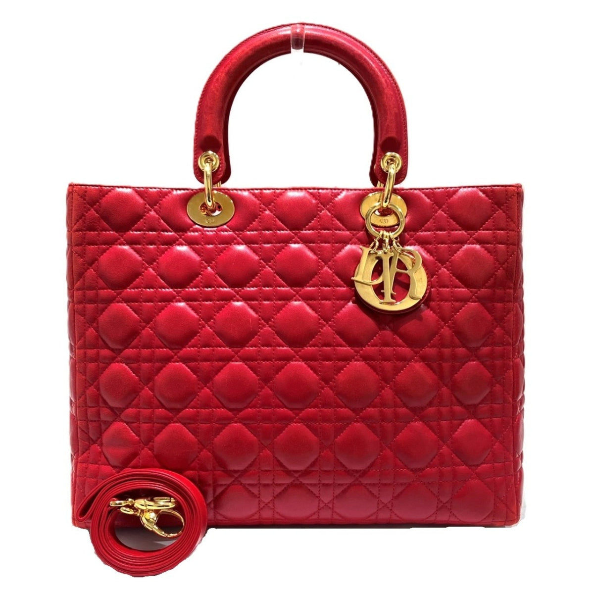 Christian Dior Red Color Leather Handbag (Pre-Owned)