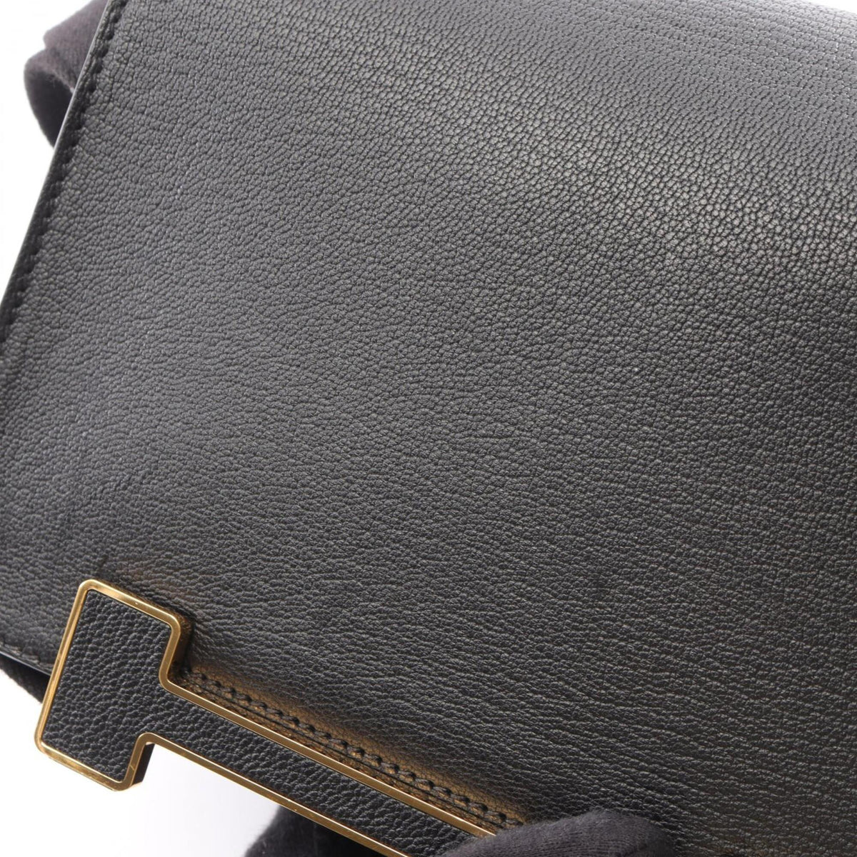 Hermes Black Chevre Leather Shoulder Bag (Pre-Owned)
