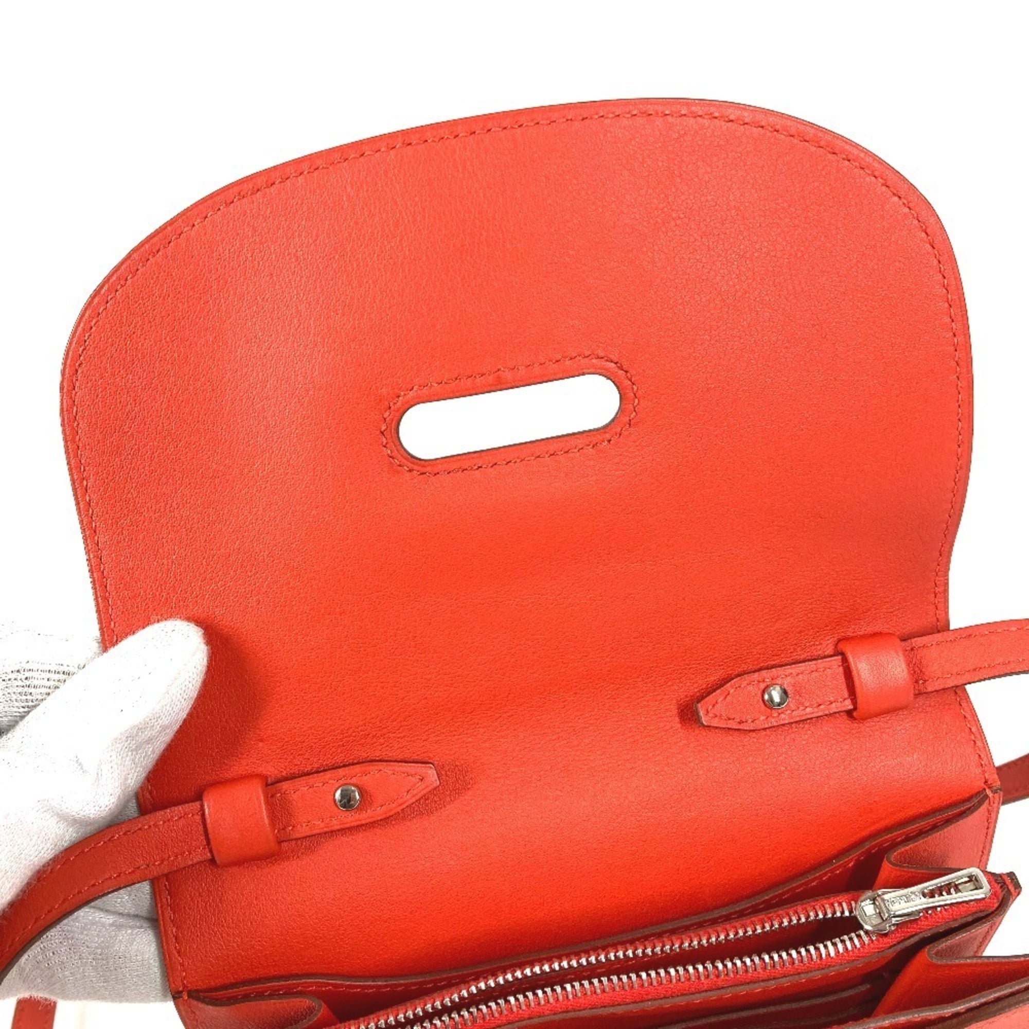 Hermes Red Color Swift Leather Pochette Shoulder Bag (Pre-Owned)