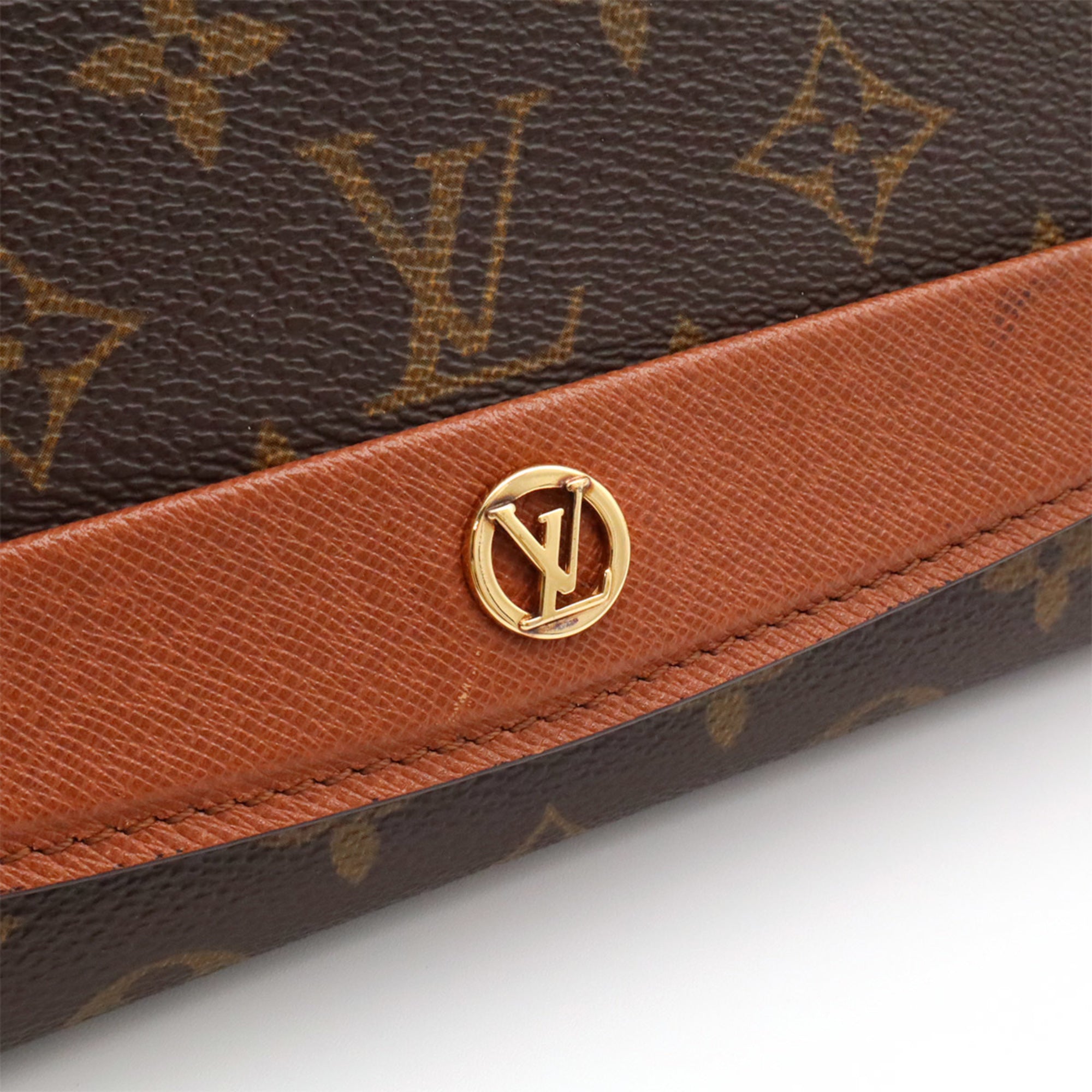 Louis Vuitton Brown Monogram Canvas Pvc Coated Canvas Clutch Bag Shoulder Bag (Pre-Owned)