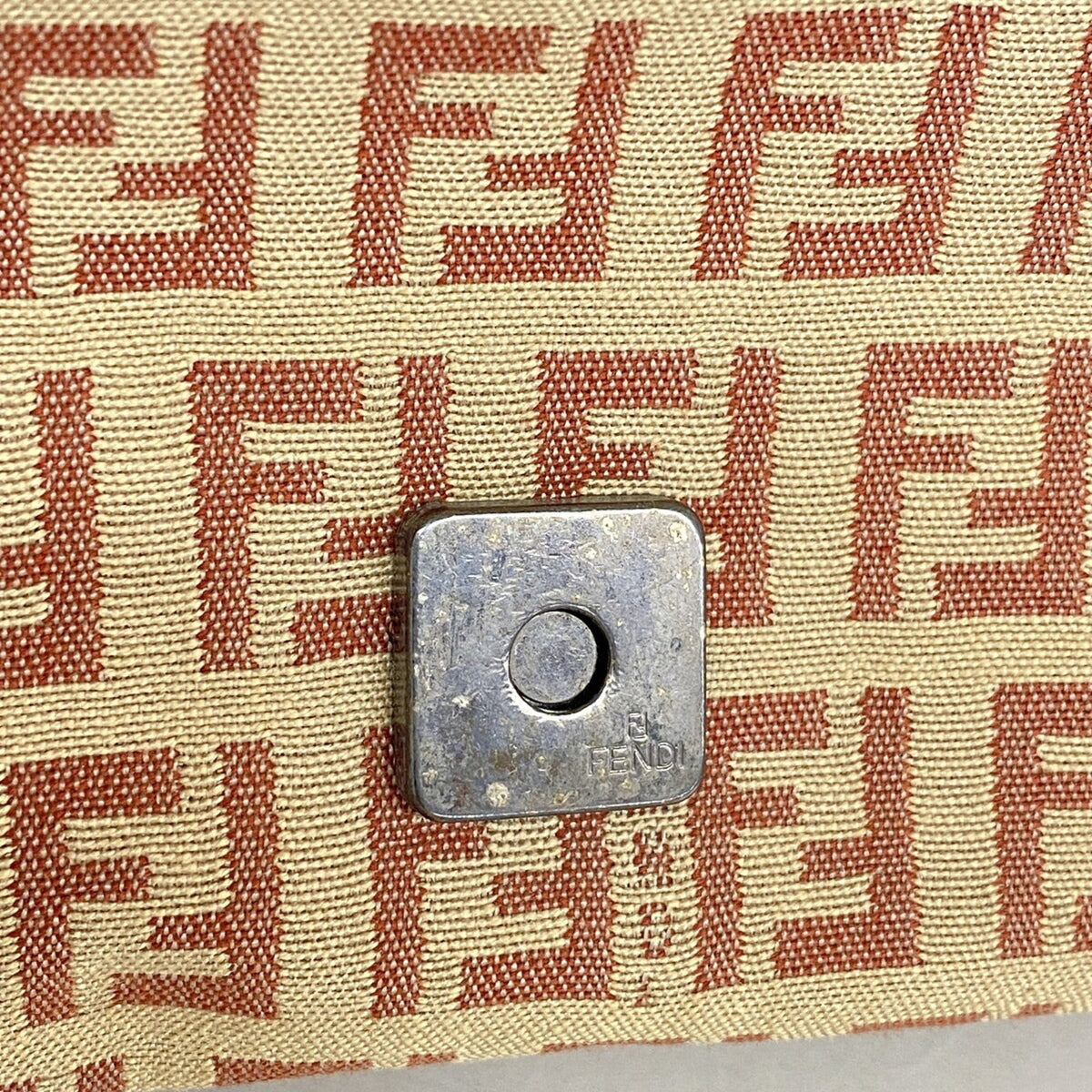 Fendi Beige Pink Nylon Canvas Handbag (Pre-Owned)