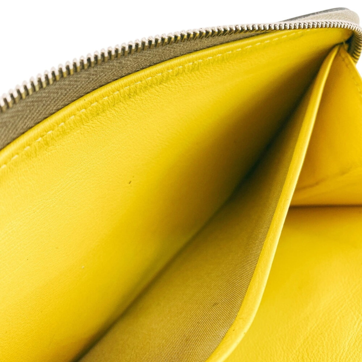 Celine Gray Yellow Leather Long Wallet (Bi-Fold) (Pre-Owned)