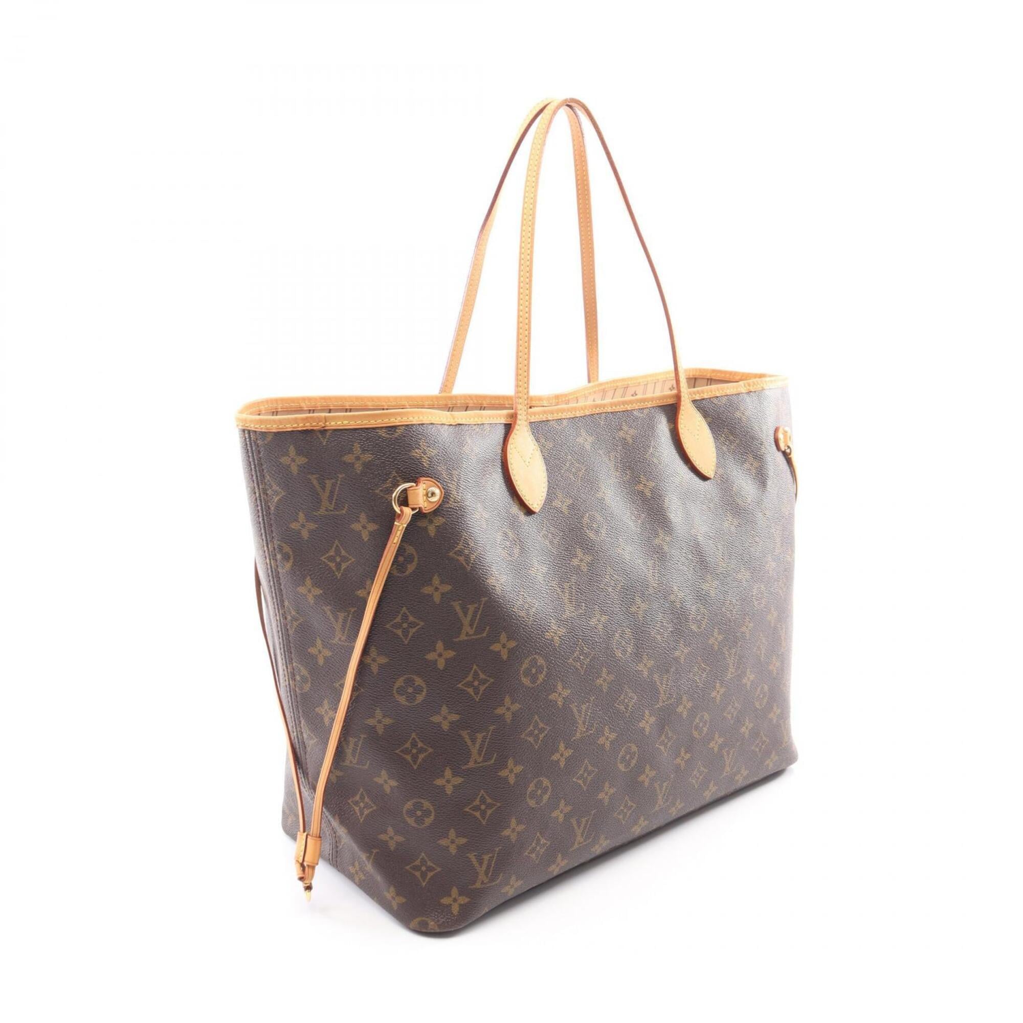 Louis Vuitton Brown Coated Canvas Leather Handbag Tote Bag (Pre-Owned)