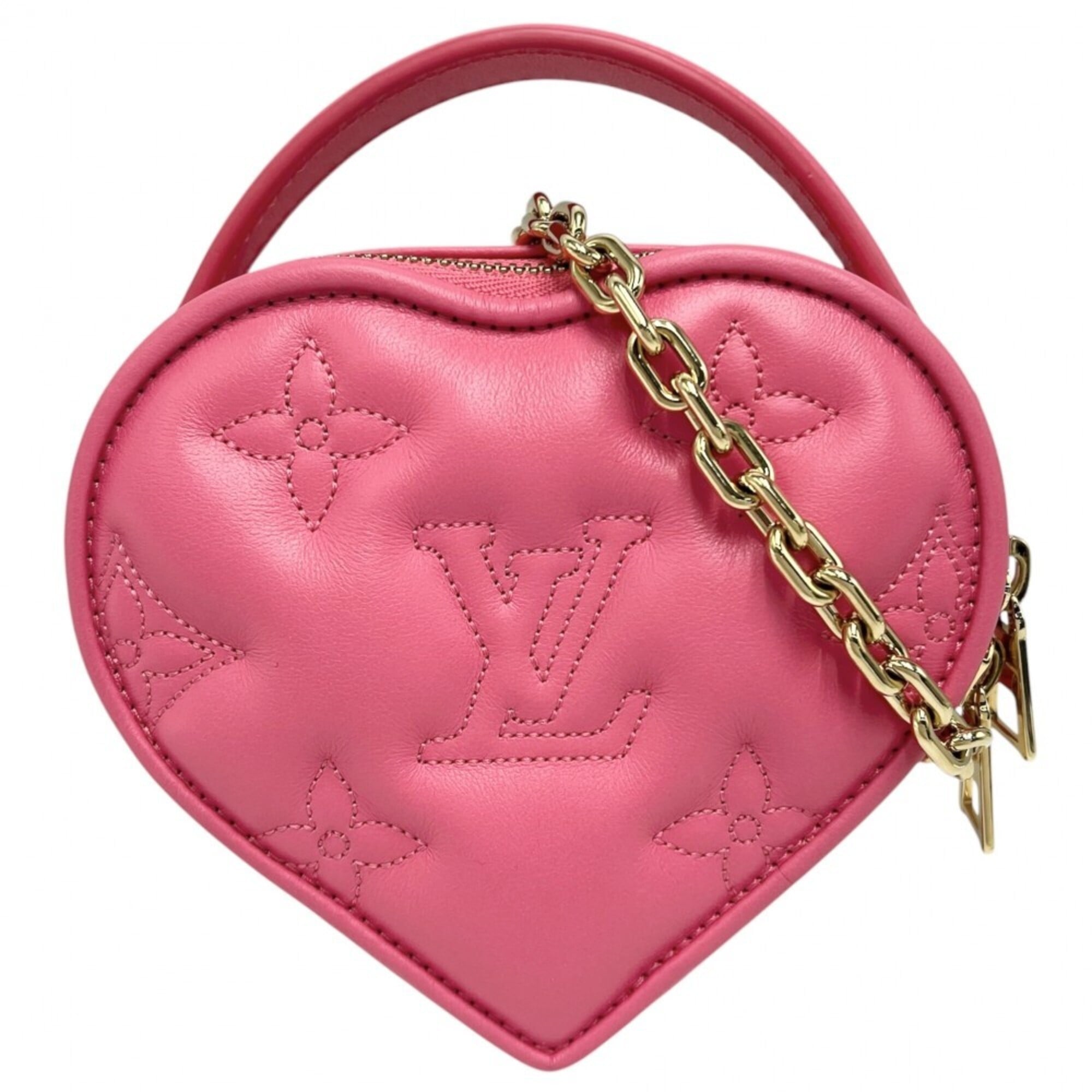 Louis Vuitton Pink Leather Pouch Shoulder Bag (Pre-Owned)