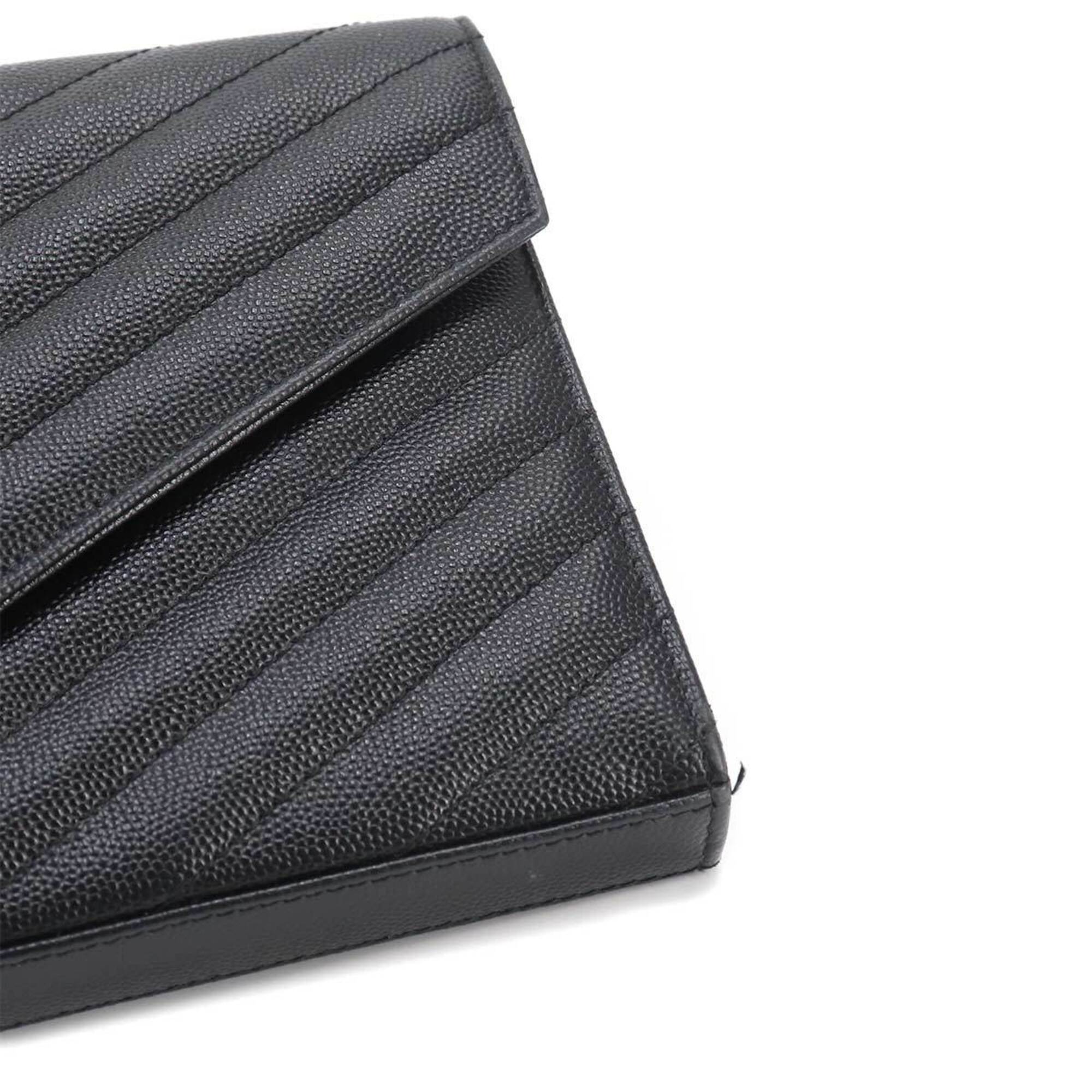 Saint Laurent Black Leather Chain/Shoulder Wallet (Pre-Owned)