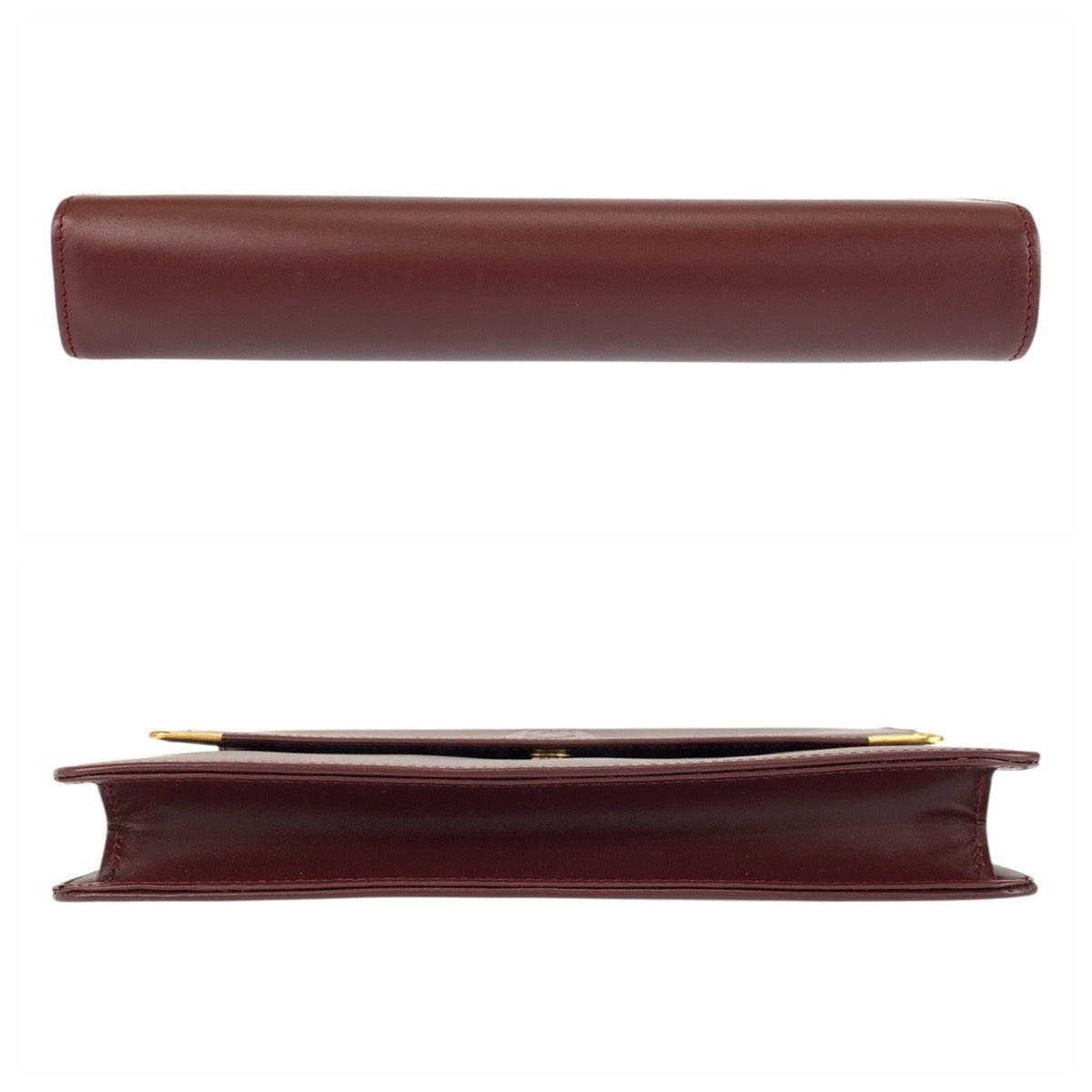 Cartier Bordeaux Leather Clutch Bag (Pre-Owned)
