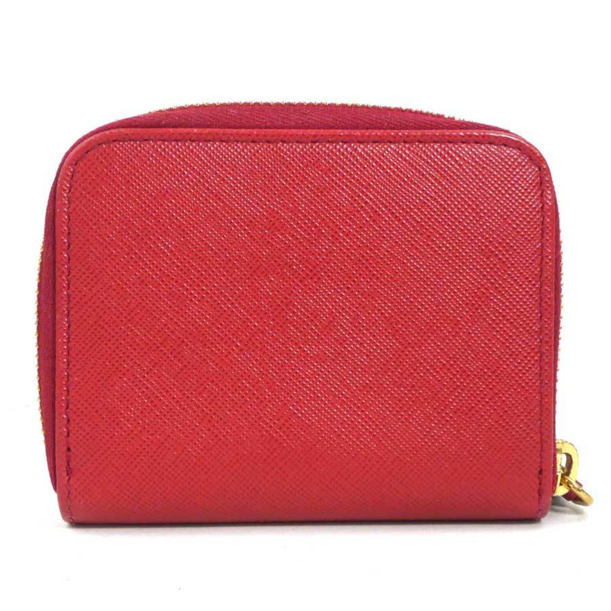 Prada Red Color Leather Coin Purse/Coin Case (Pre-Owned)