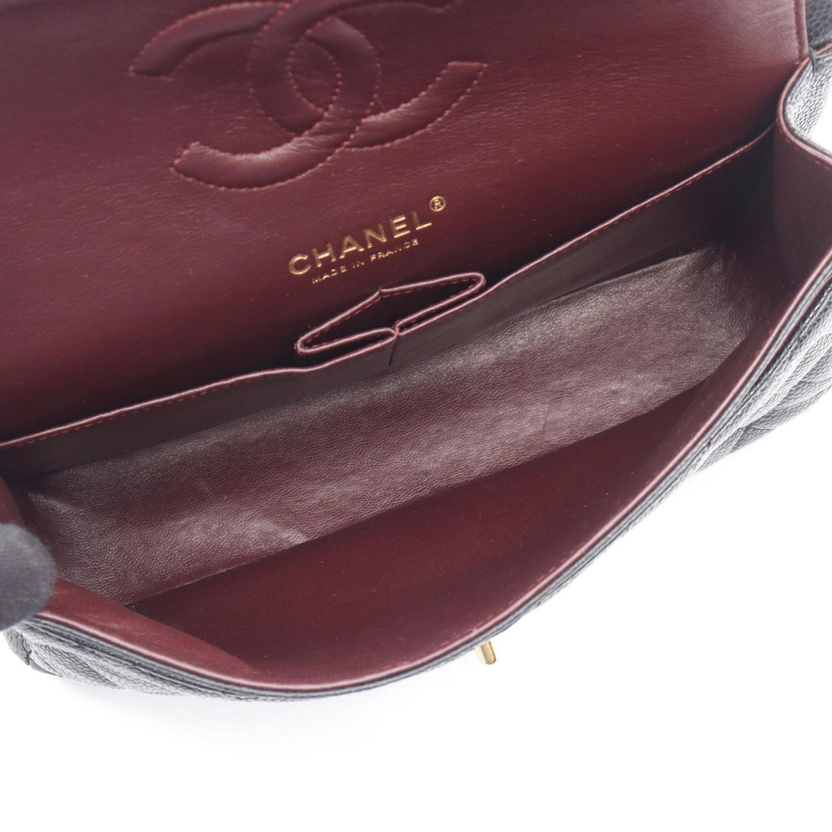 Chanel Black Grained Calfskin Handbag Shoulder Bag (Pre-Owned)