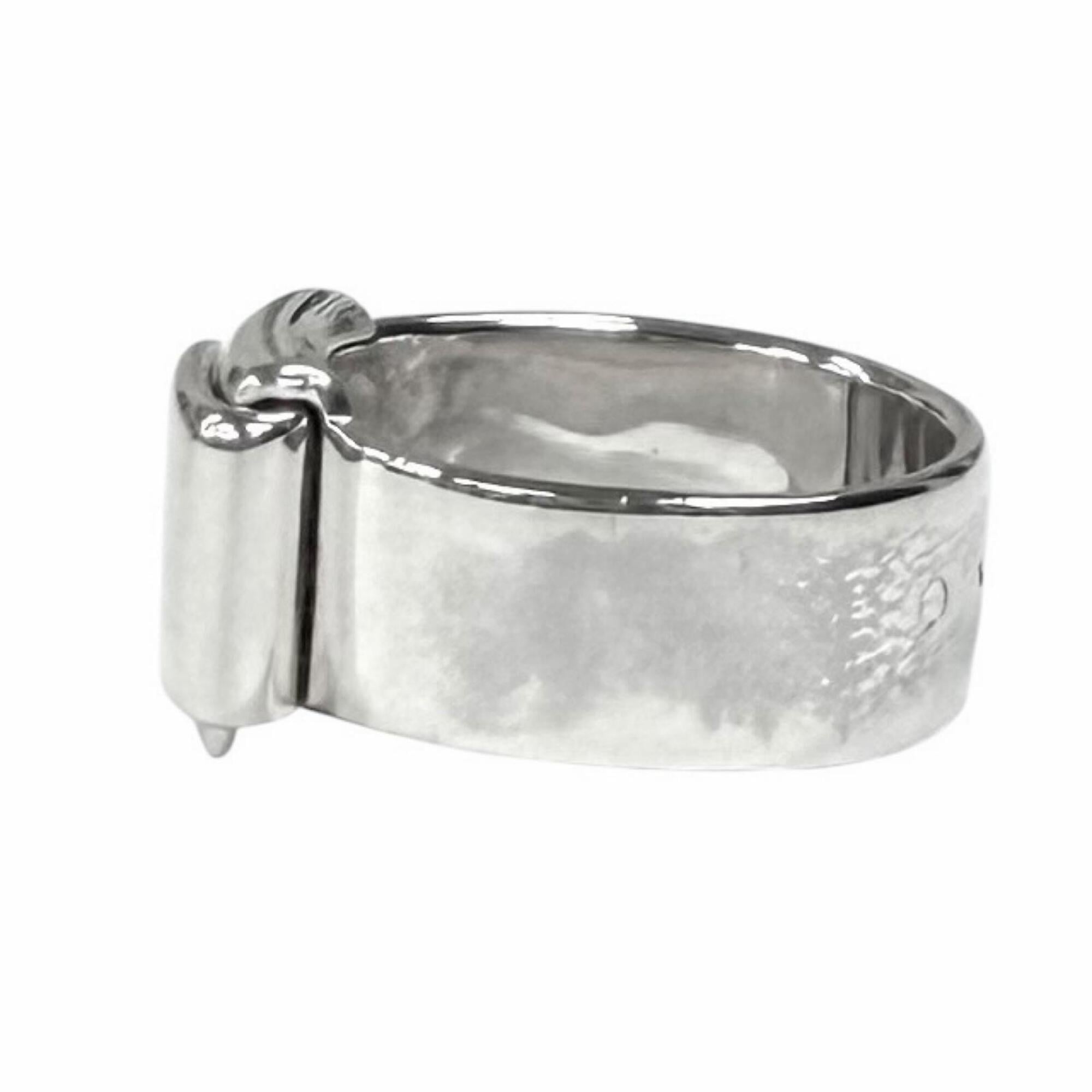 Hermes Silver Silver 925 Band Ring (Pre-Owned)