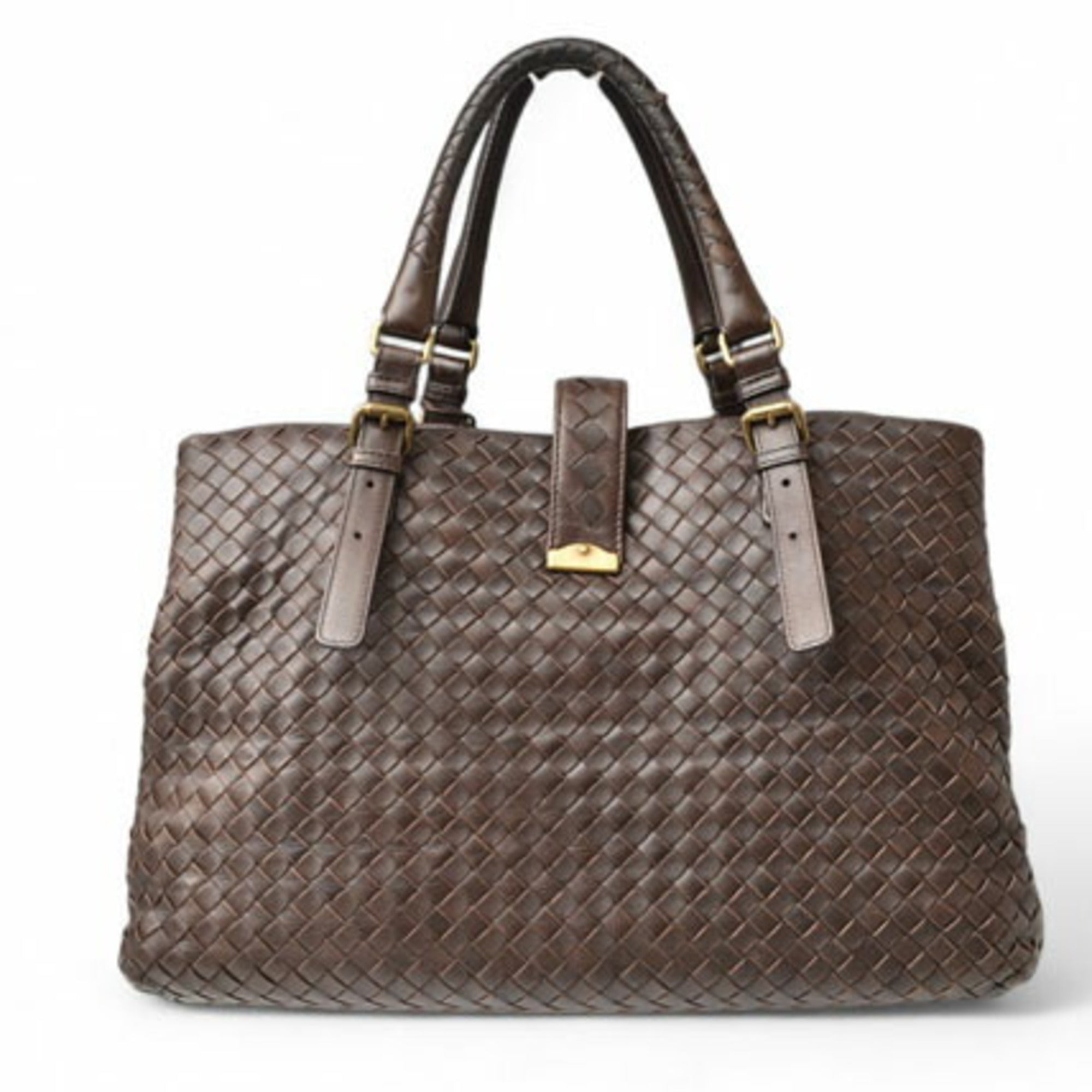 Bottega Veneta Dark Brown Intrecciato Tote Bag (Pre-Owned)