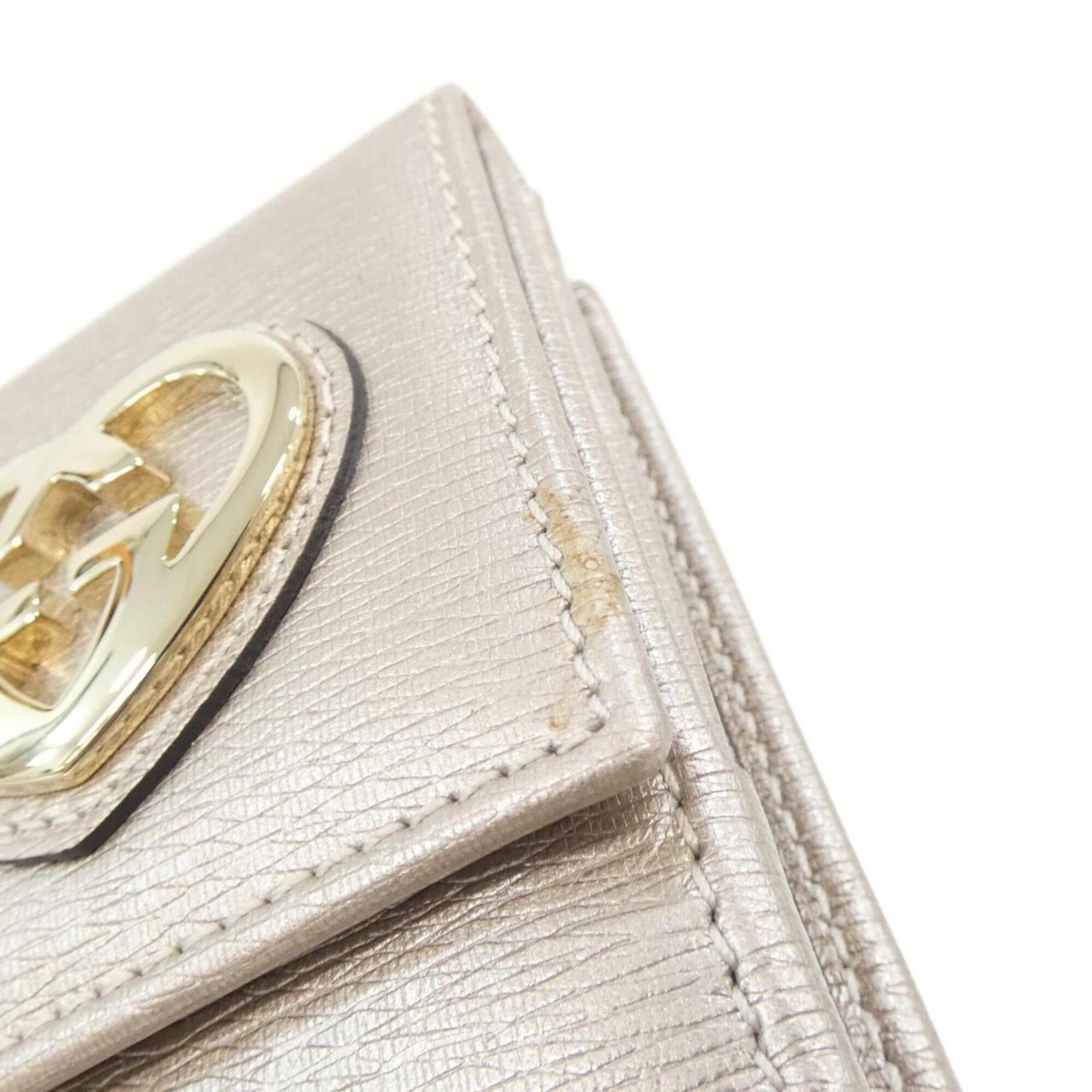 Gucci Beige Leather Long Wallet (Bi-Fold) (Pre-Owned)