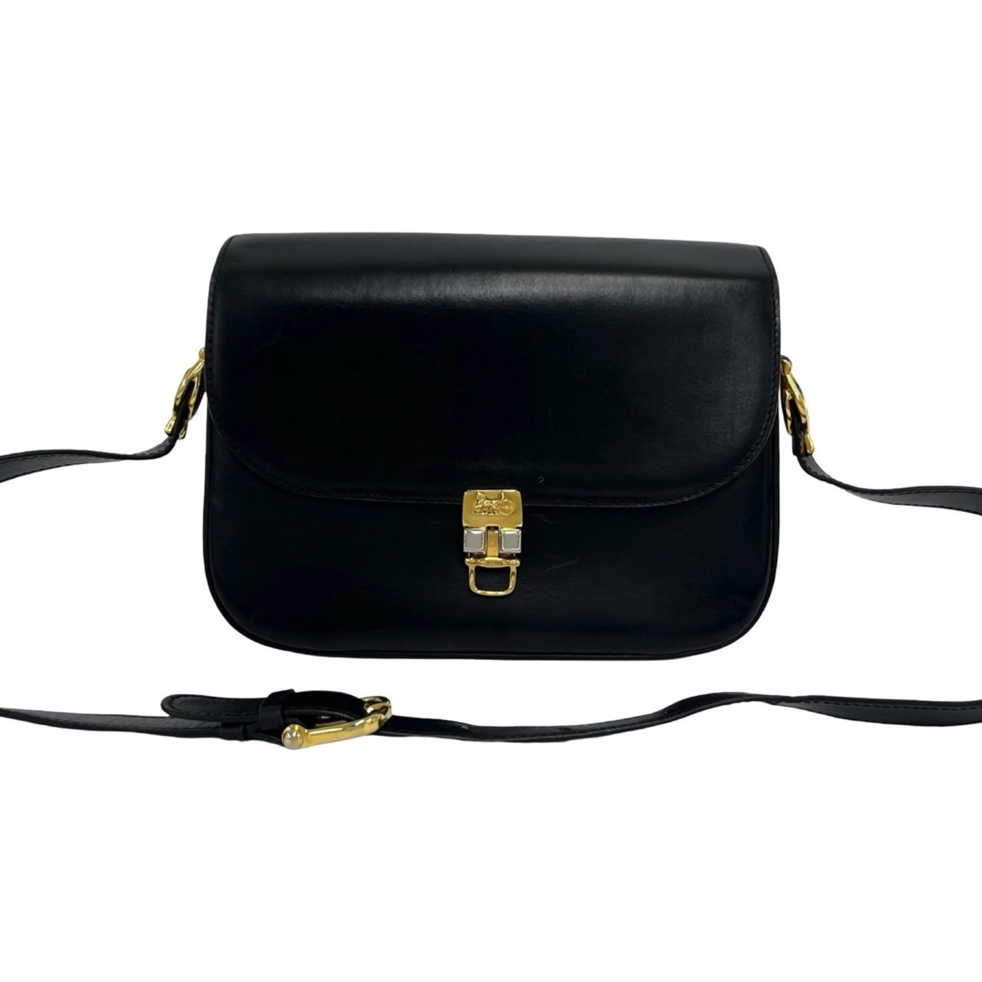 Celine Black Leather Pochette Shoulder Bag (Pre-Owned)