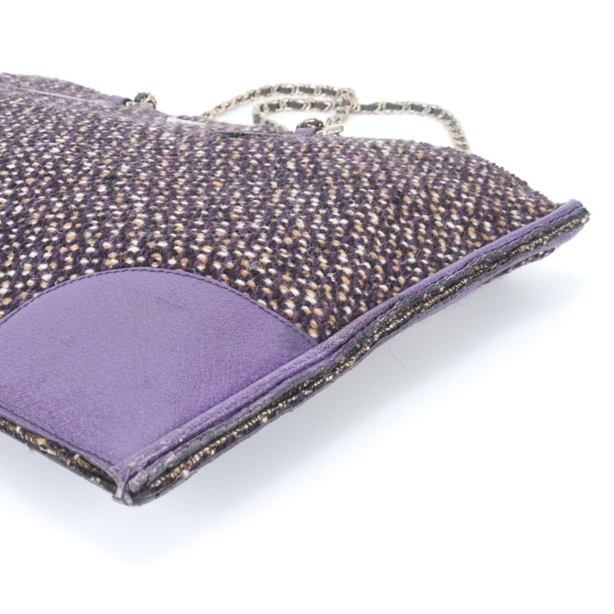 Prada Purple Canvas Leather Handbag Tote Bag (Pre-Owned)