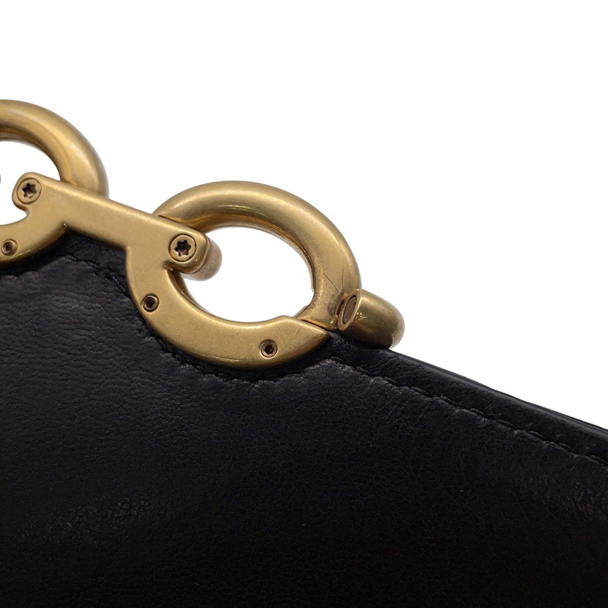 Yves Saint Laurent Black Leather Chain/Shoulder Wallet (Pre-Owned)