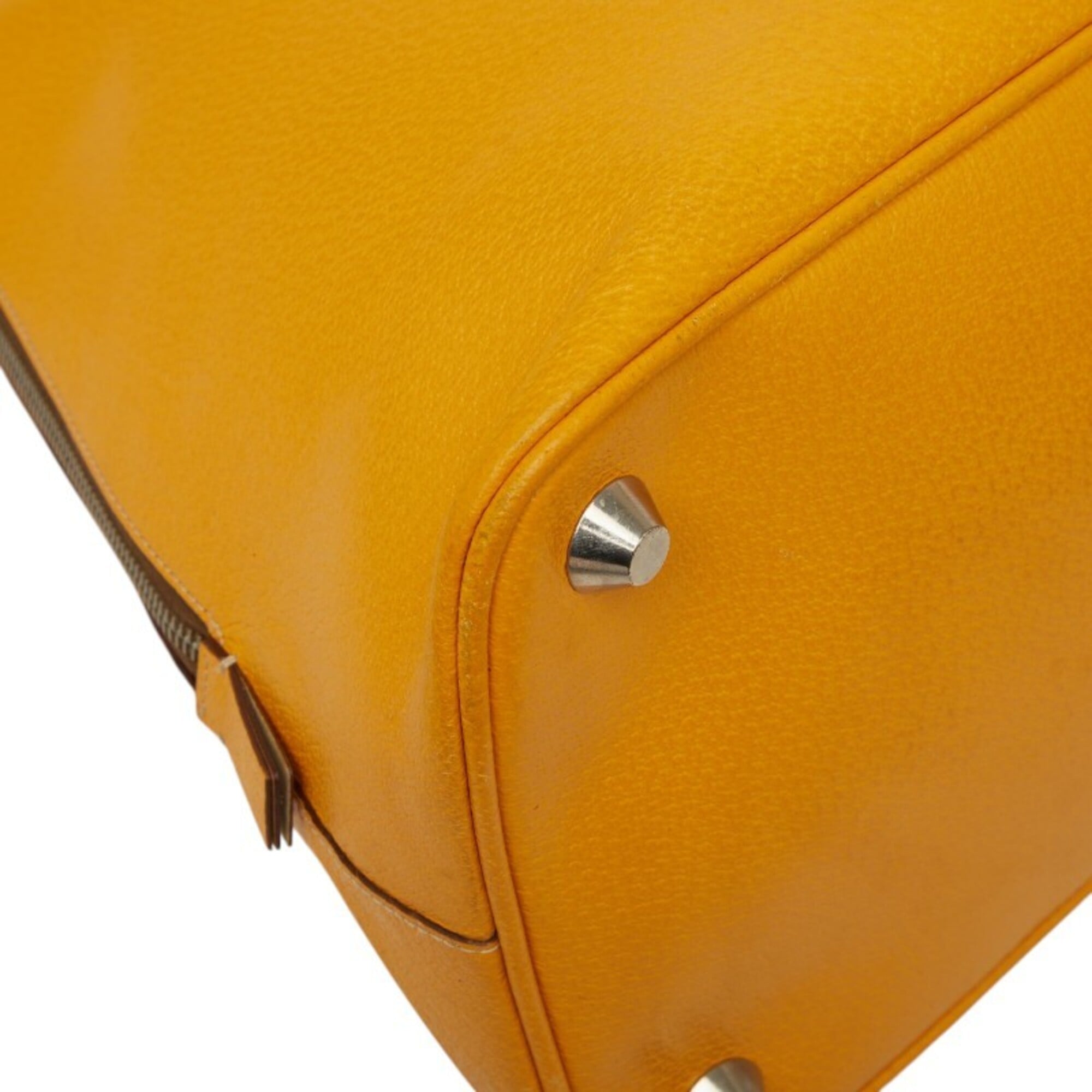 Prada Yellow Leather Boston Bag Handbag (Pre-Owned)