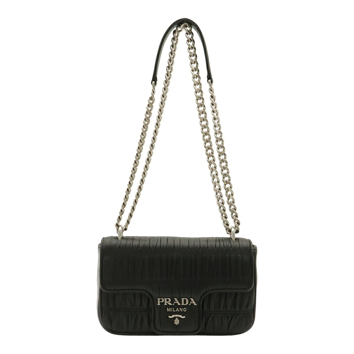 Prada Black Nero Nappa Leather Pochette Shoulder Bag (Pre-Owned)