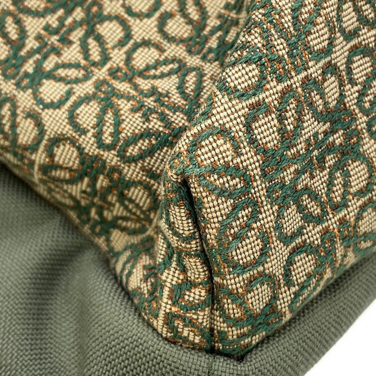 Loewe Green Khaki Canvas Handbag Sling Bag (Pre-Owned)