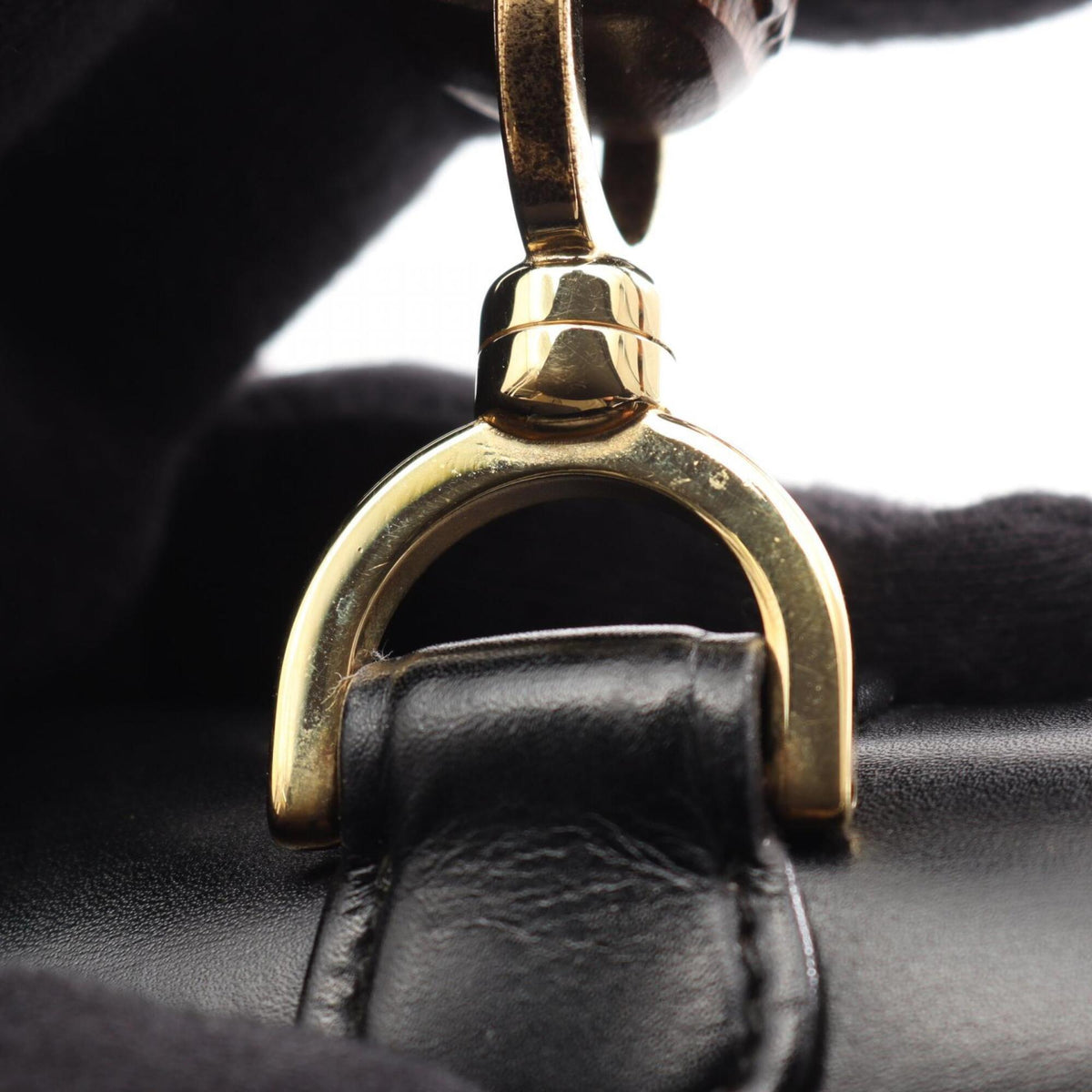 Gucci Bamboo Black Leather Handbag (Pre-Owned)