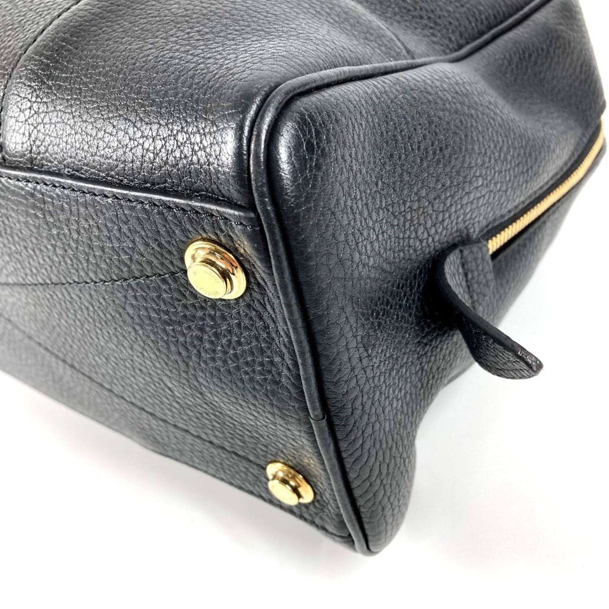 Louis Vuitton Black Noir Leather Handbag Tote Bag (Pre-Owned)