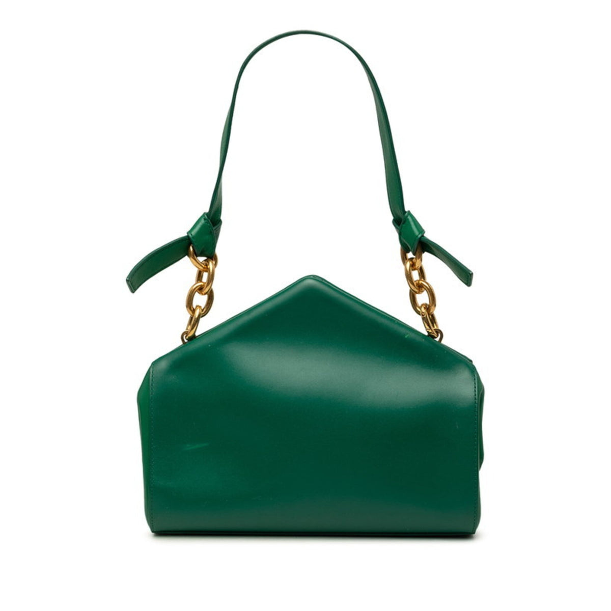 Bottega Veneta Green Leather Handbag Shoulder Bag (Pre-Owned)