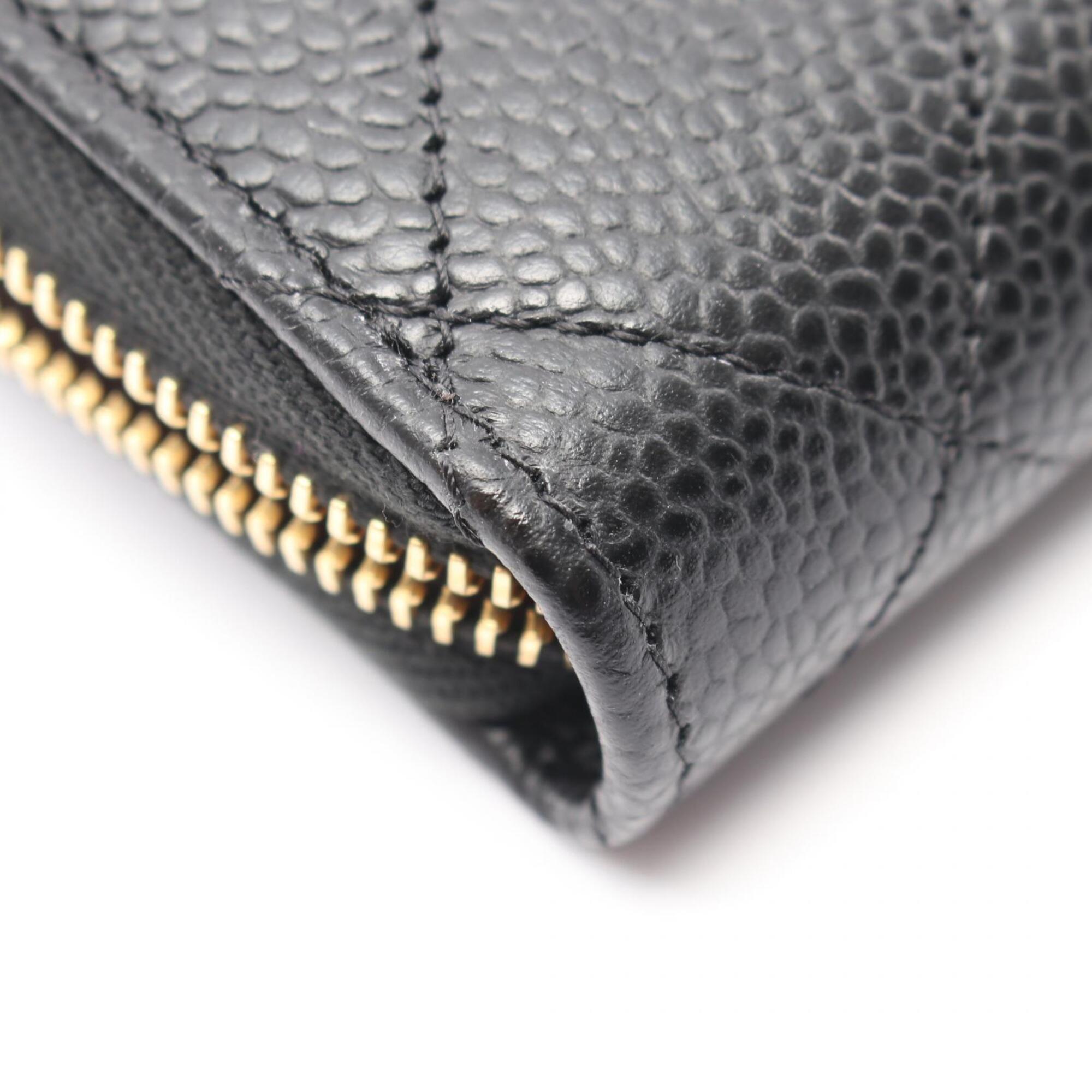 Chanel Black Leather Coin Purse/Coin Case (Pre-Owned)