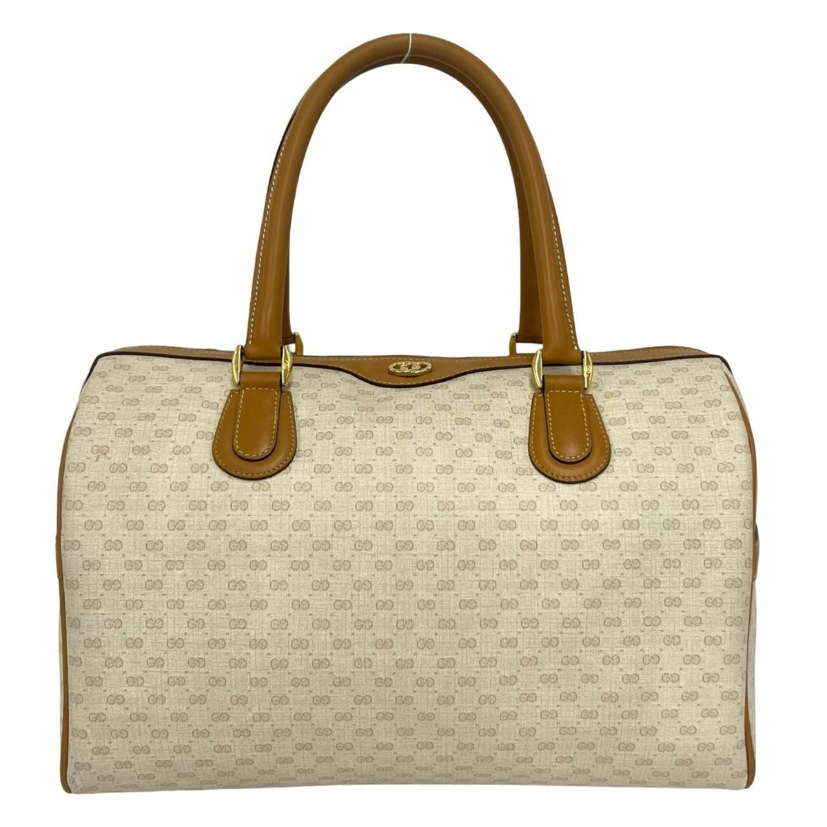 Gucci Beige Leather Pvc Boston Bag Handbag (Pre-Owned)
