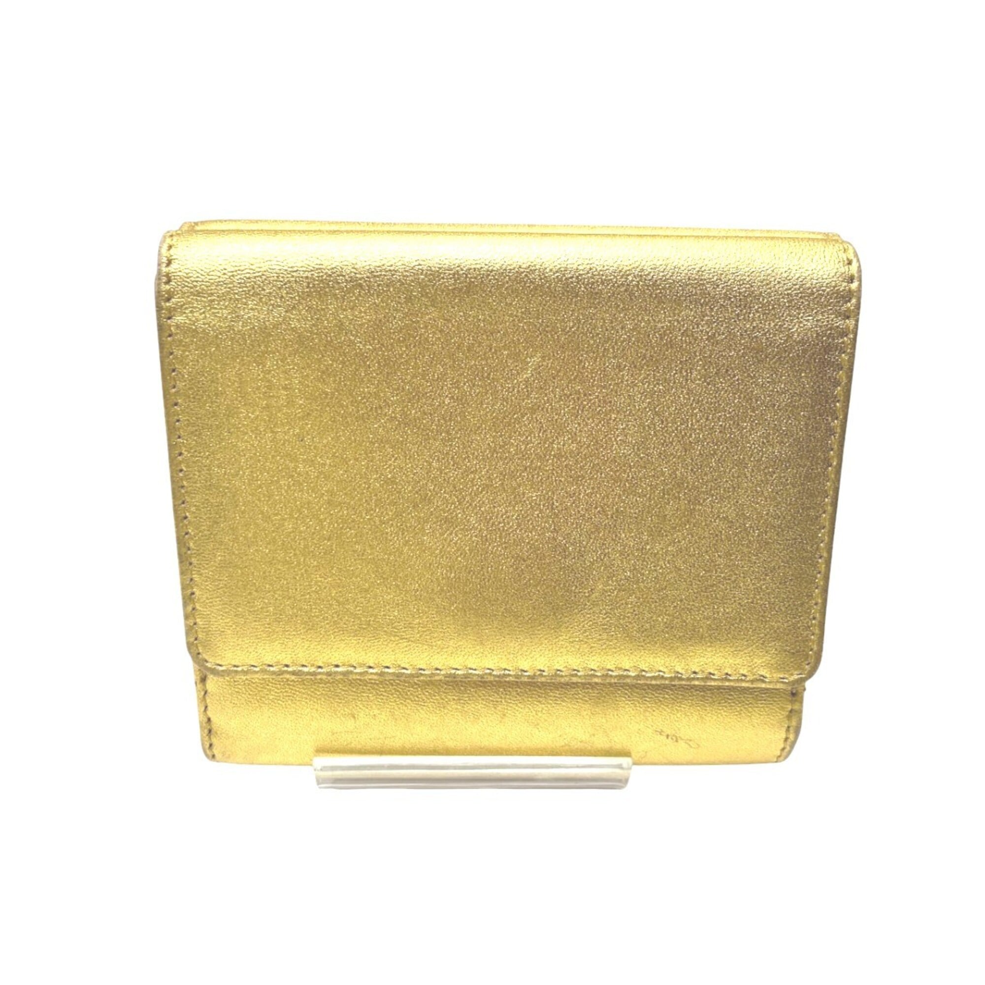 Loewe Gold Leather Wallet (Tri-Fold) (Pre-Owned)
