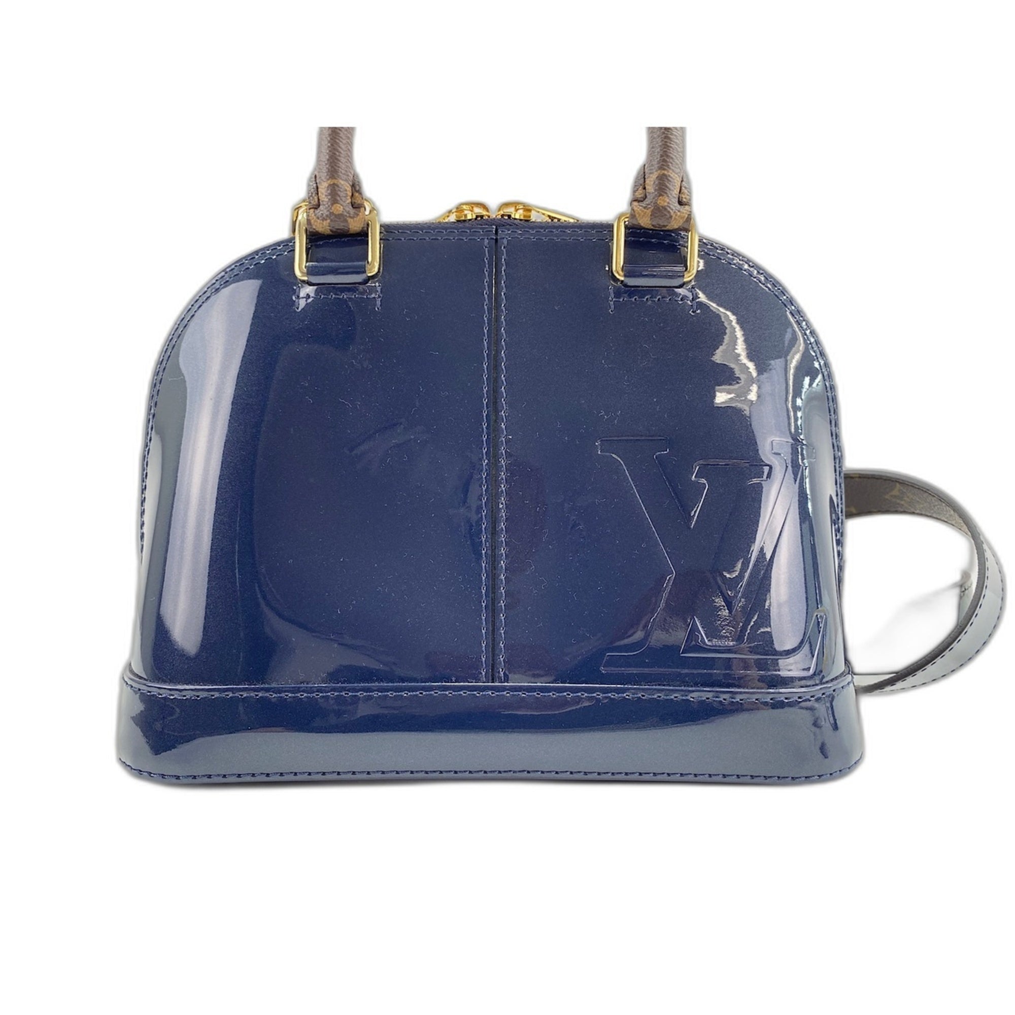 Louis Vuitton Navy Patent Leather Handbag (Pre-Owned)