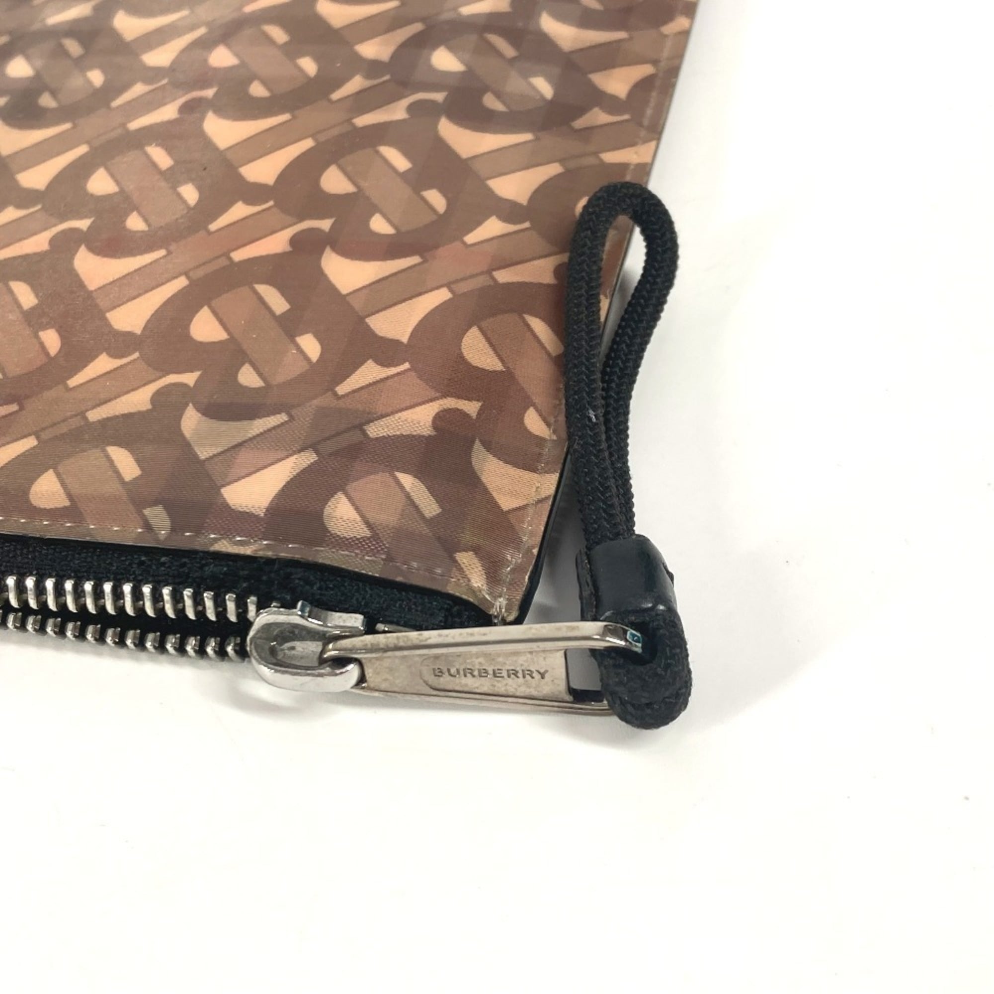 Burberry Beige Black Nylon Clutch Bag Pouch (Pre-Owned)