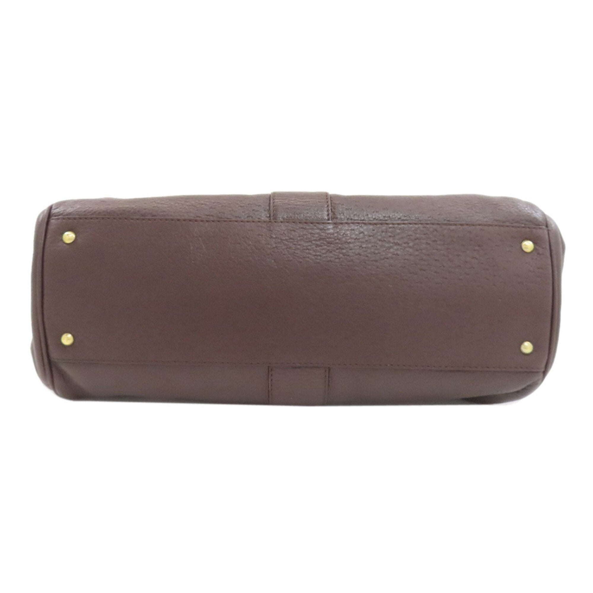 Salvatore Ferragamo Dark Brown Leather Handbag (Pre-Owned)