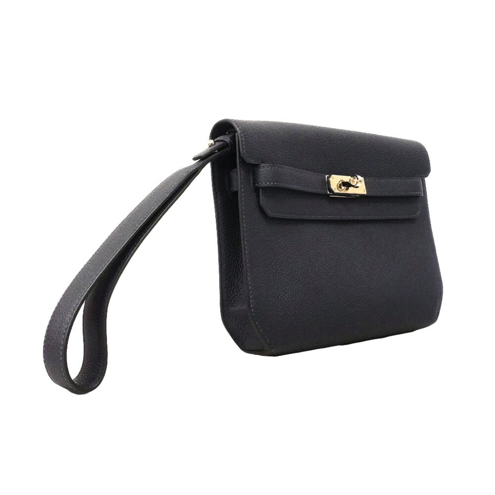 Hermes Blue Indigo Togo Leather Clutch Bag (Pre-Owned)