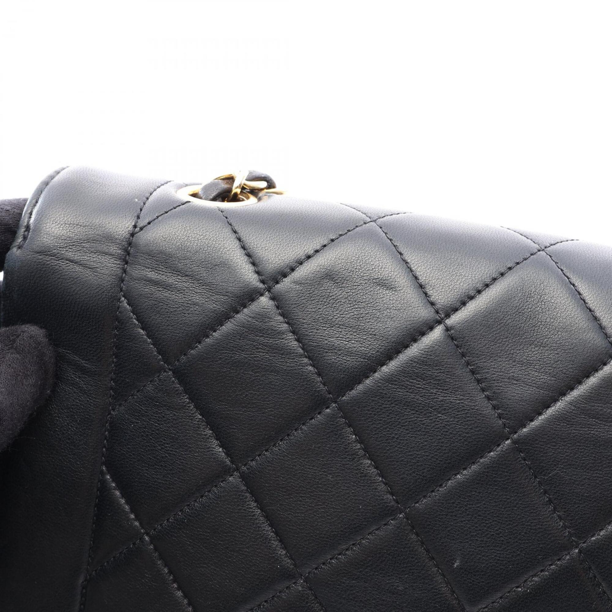 Chanel Black Leather Handbag Shoulder Bag (Pre-Owned)