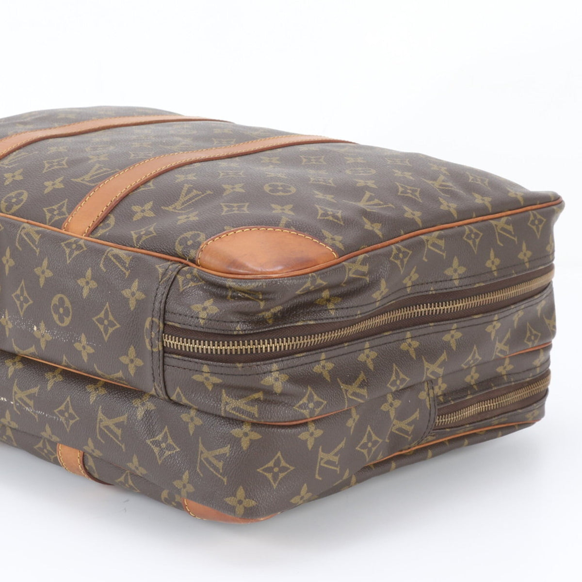 Louis Vuitton Brown Leather Coated Canvas Boston Bag Tote Bag (Pre-Owned)