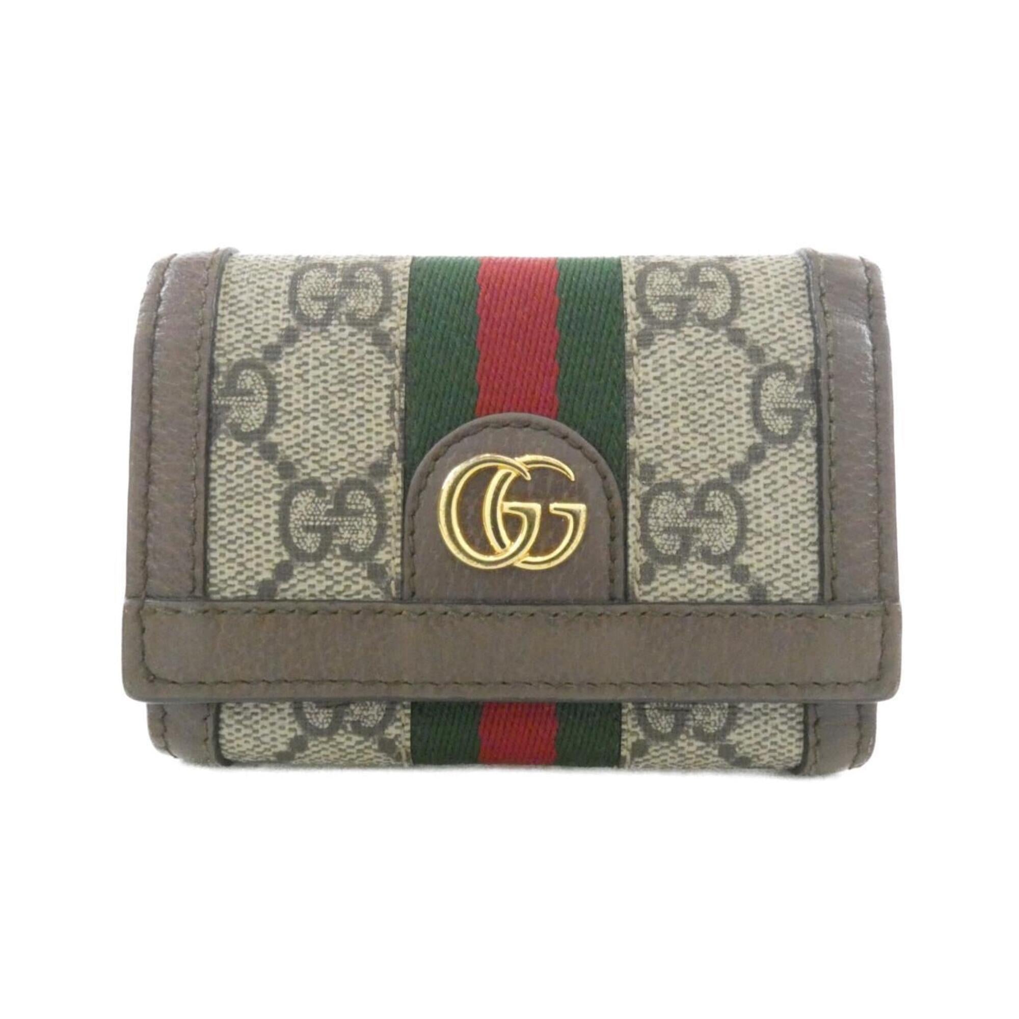 Gucci Beige Brown Gg Supreme Wallet (Tri-Fold) (Pre-Owned)
