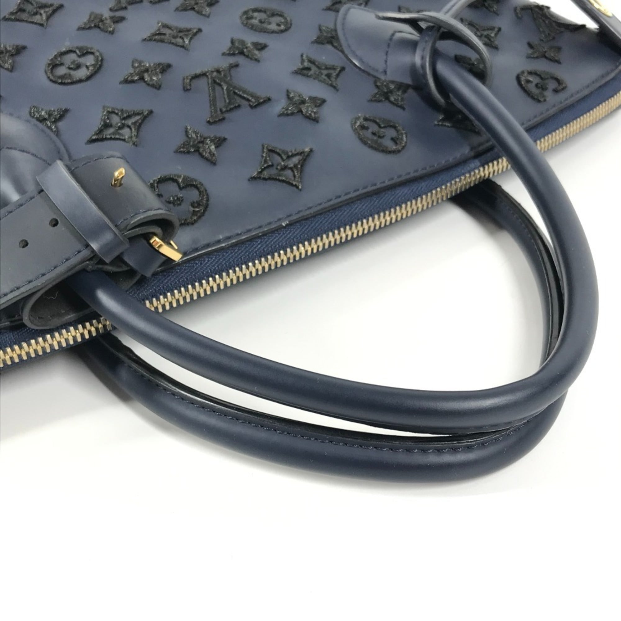 Louis Vuitton Black Blue Handbag Tote Bag (Pre-Owned)
