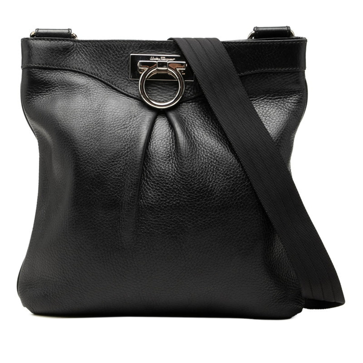 Salvatore Ferragamo Black Leather Shoulder Bag (Pre-Owned)