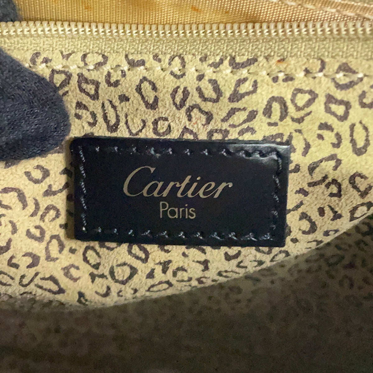 Cartier Black Leather Handbag Shoulder Bag (Pre-Owned)