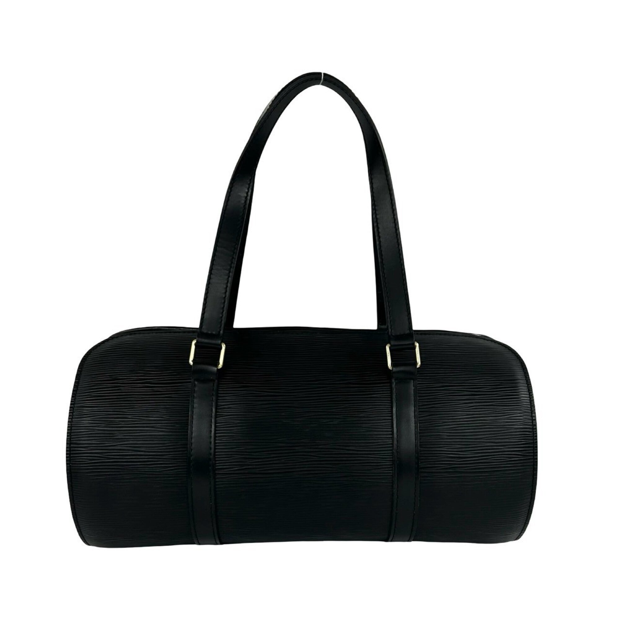 Louis Vuitton Black Leather Boston Bag Handbag (Pre-Owned)