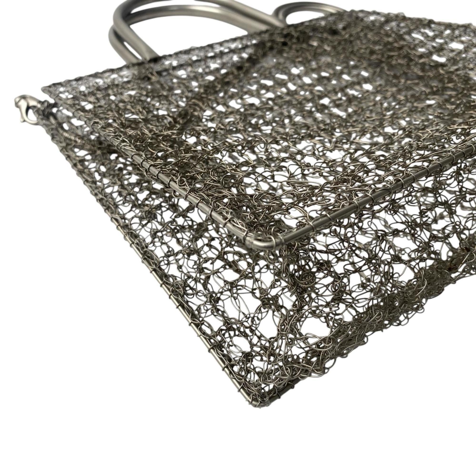 Salvatore Ferragamo Silver Stainless Steel Handbag Shoulder Bag (Pre-Owned)