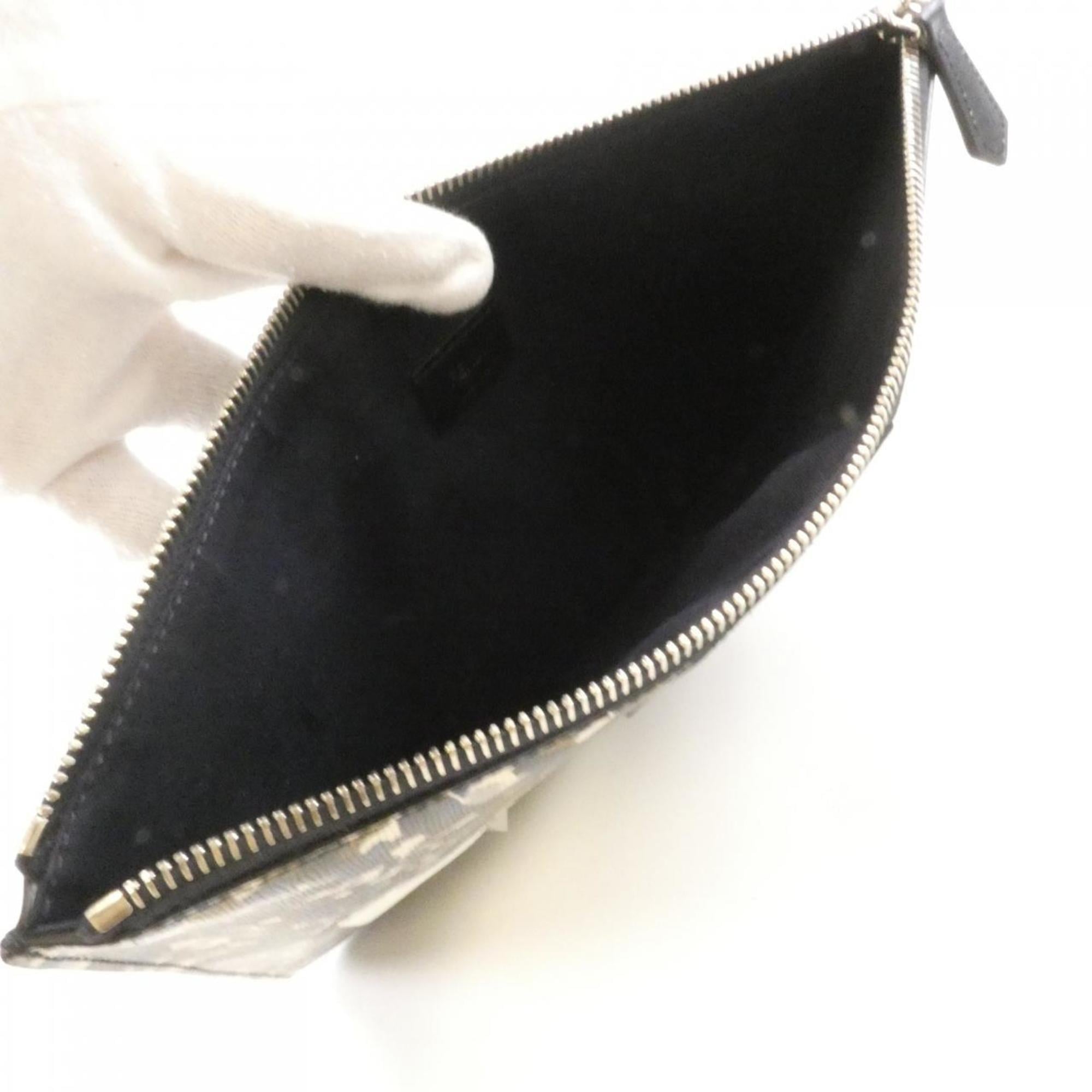 Fendi Black Blue Khaki Leather Handbag (Pre-Owned)