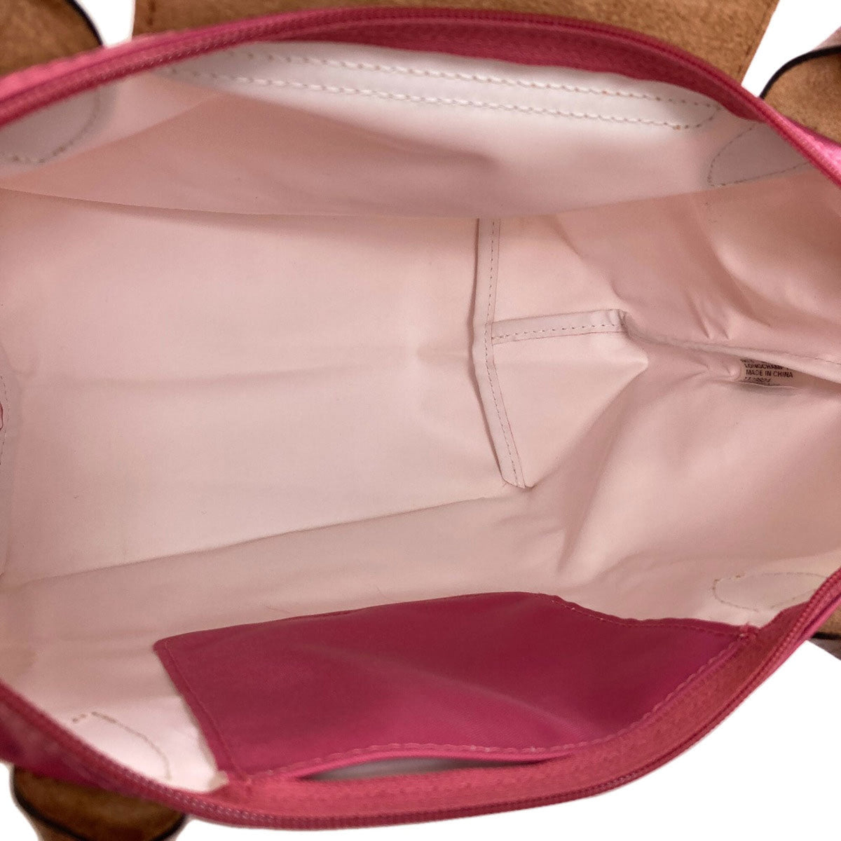 Longchamp Brown Pink Nylon Handbag (Pre-Owned)