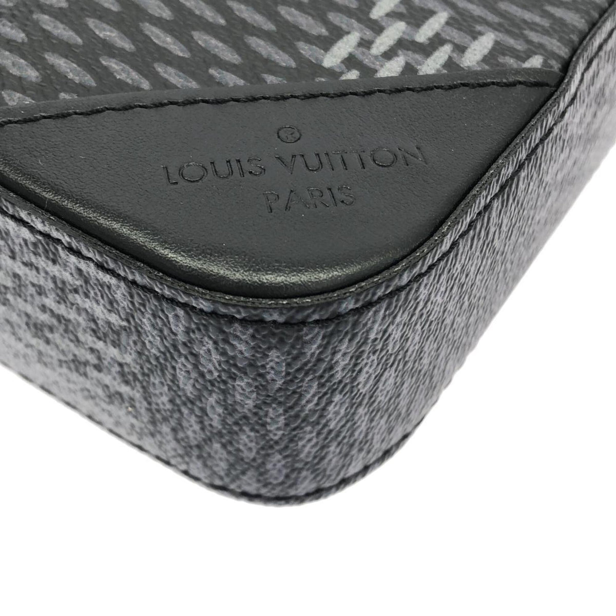 Louis Vuitton Graphite Coated Canvas Pouch Shoulder Bag (Pre-Owned)
