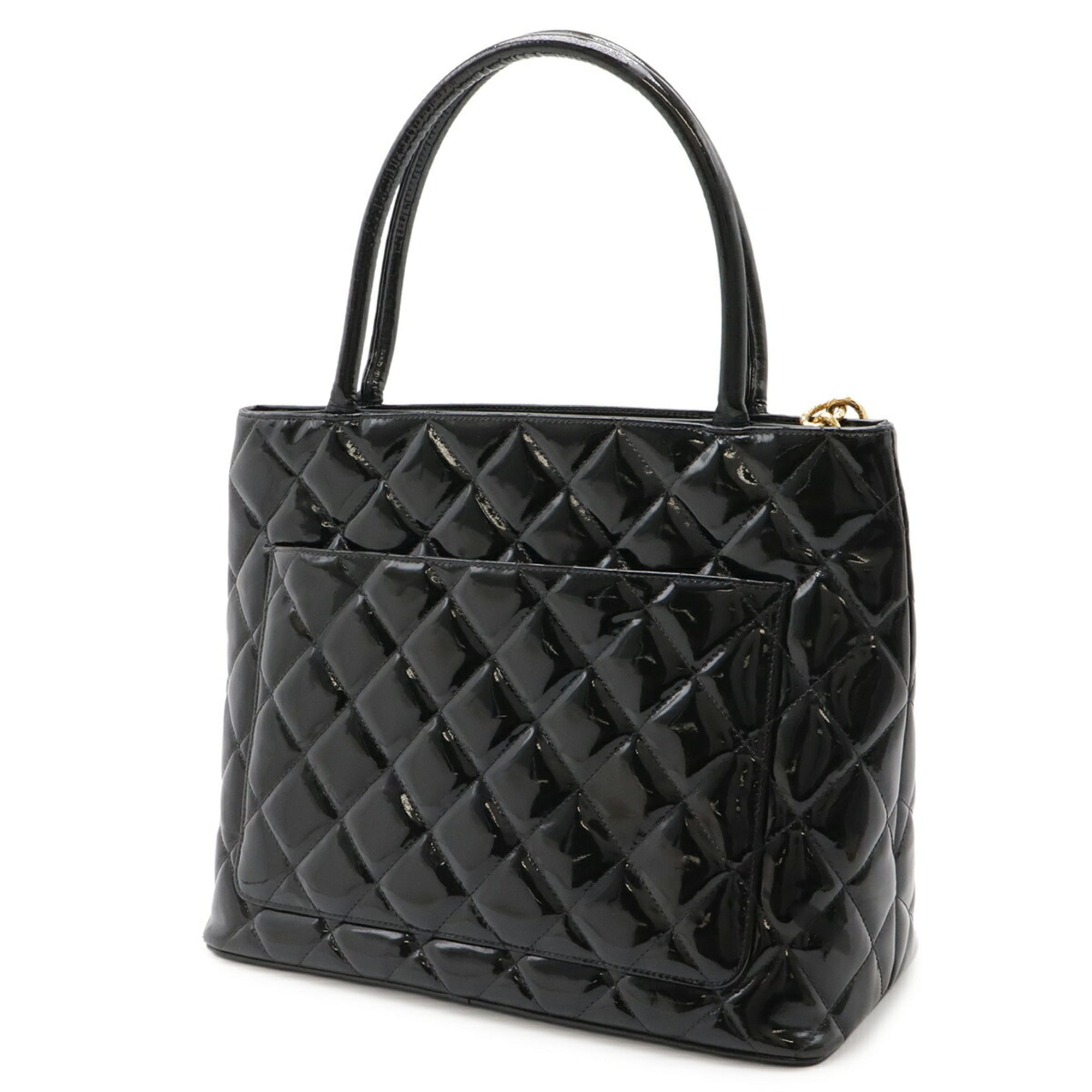 Chanel Black Leather Shoulder Bag Tote Bag (Pre-Owned)